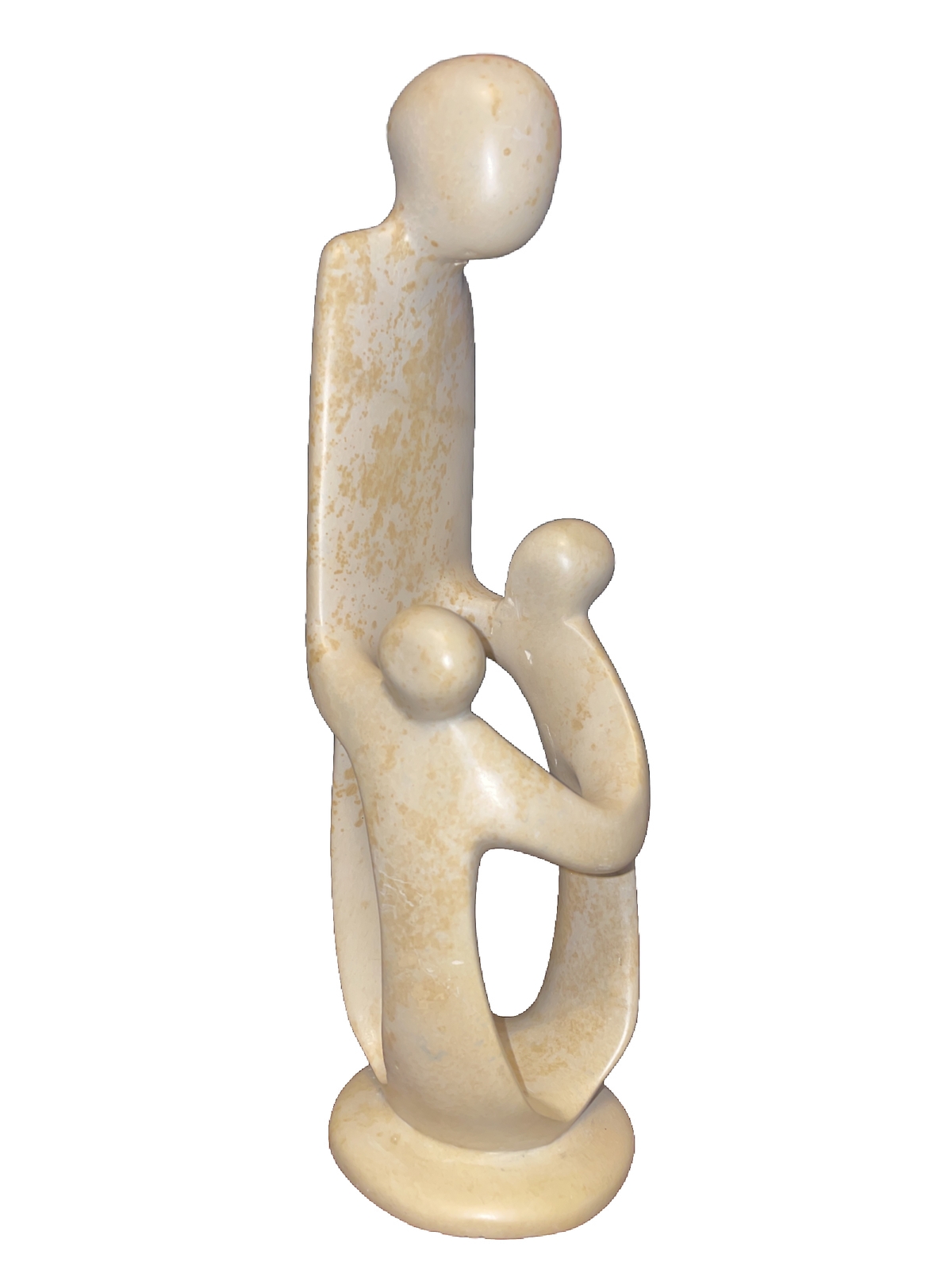 Mother Father Single Parent and Children Hugging Soapstone Marble Sculpture