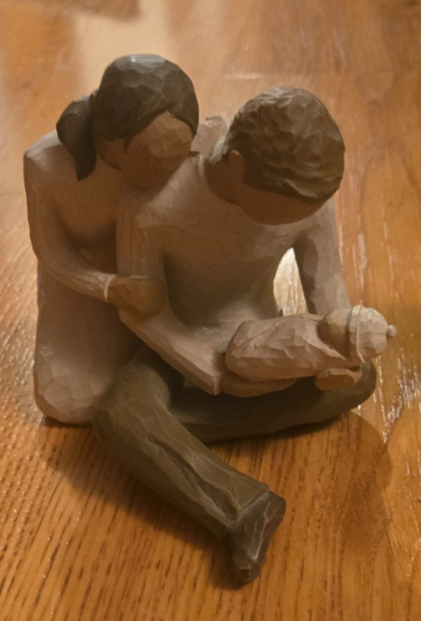 Lot of 3 Willow Tree Family Figurine Mom Dad Baby New Life Cherish Together