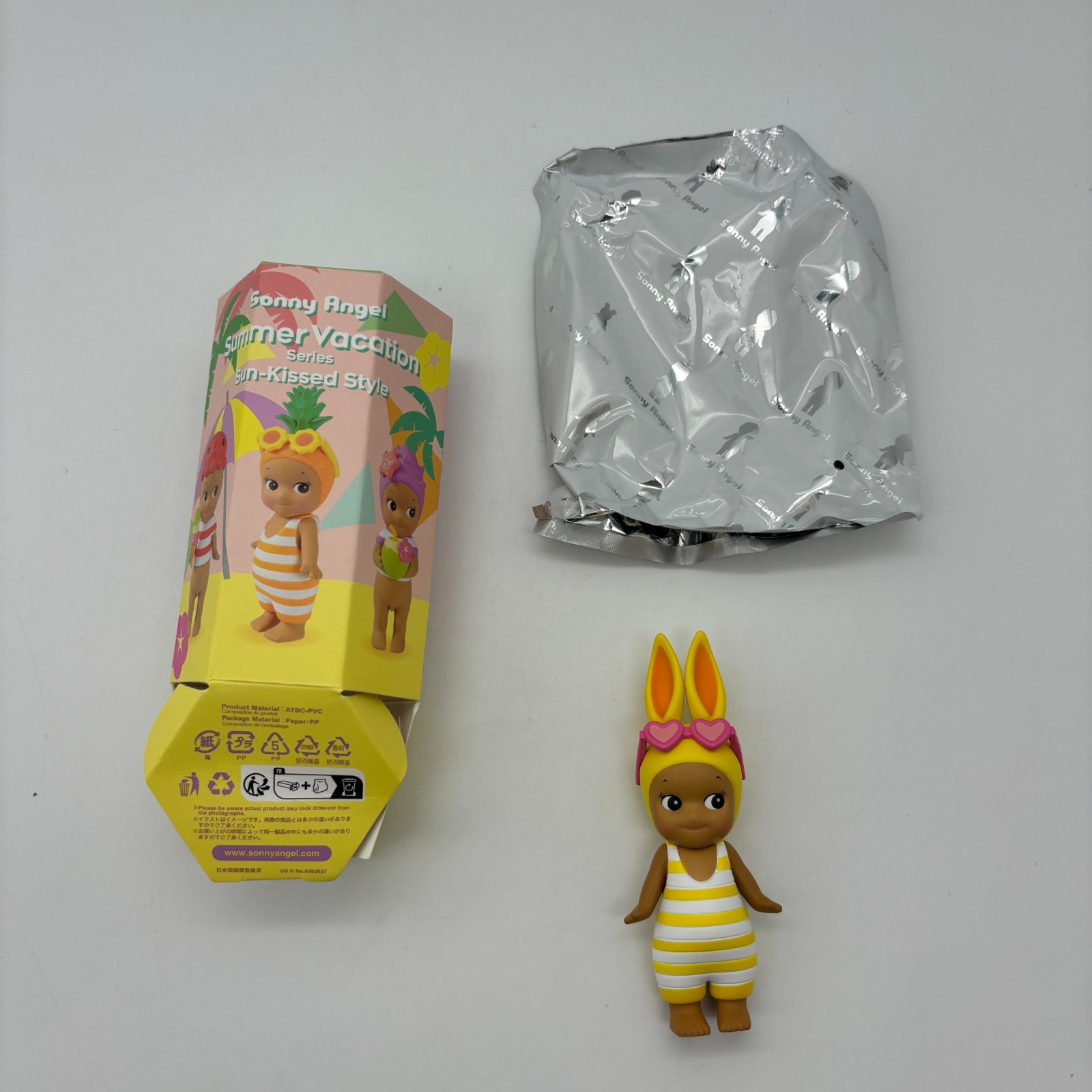 Authentic Sonny Angel Summer Vacation Series Blind Box Mini Figure Toy, Rabbit