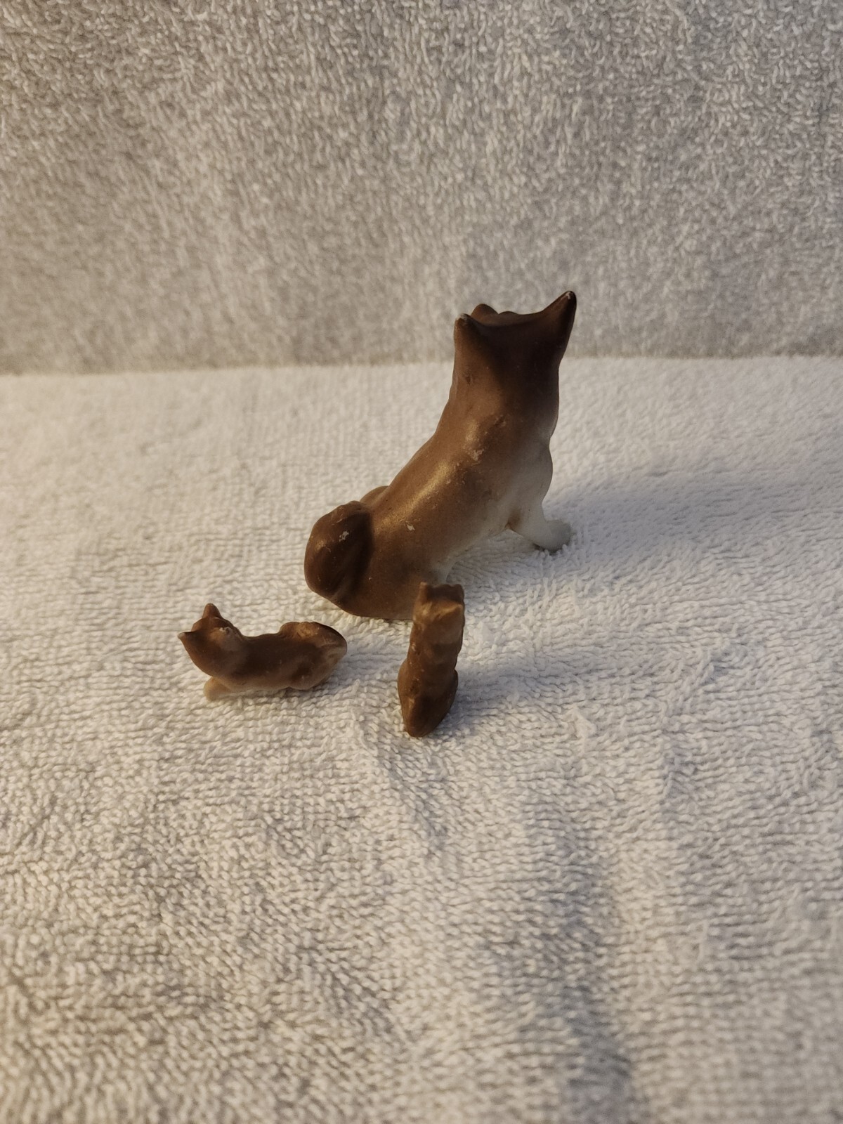 Vintage Miniature Porcelain Dog Family Set of 3 Mom and Babies