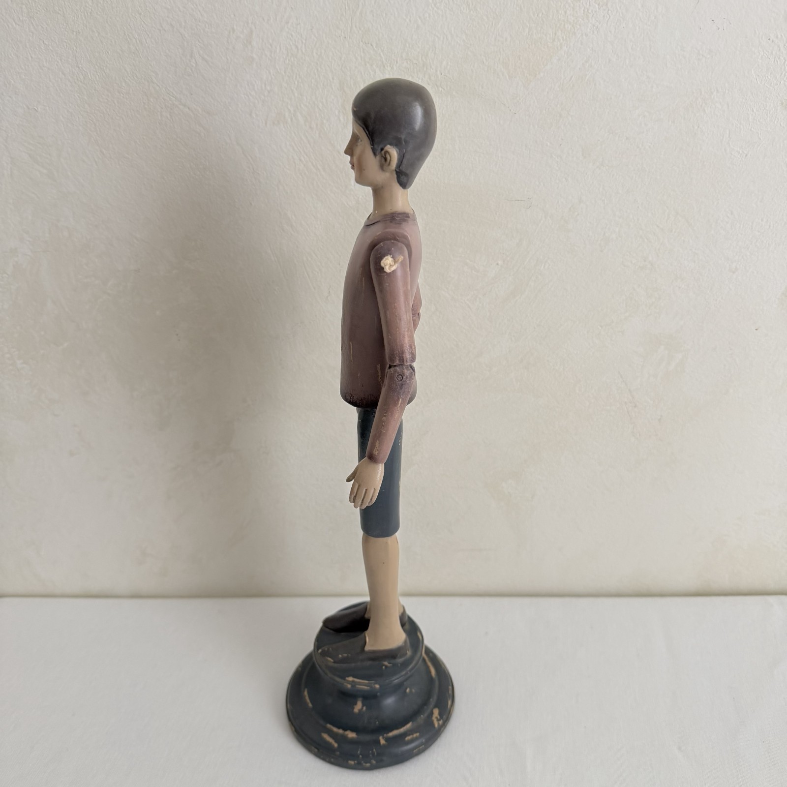 Vintage Santos Style Lay Doll Mannequin Folk Art Wood Articulated Figure 14″