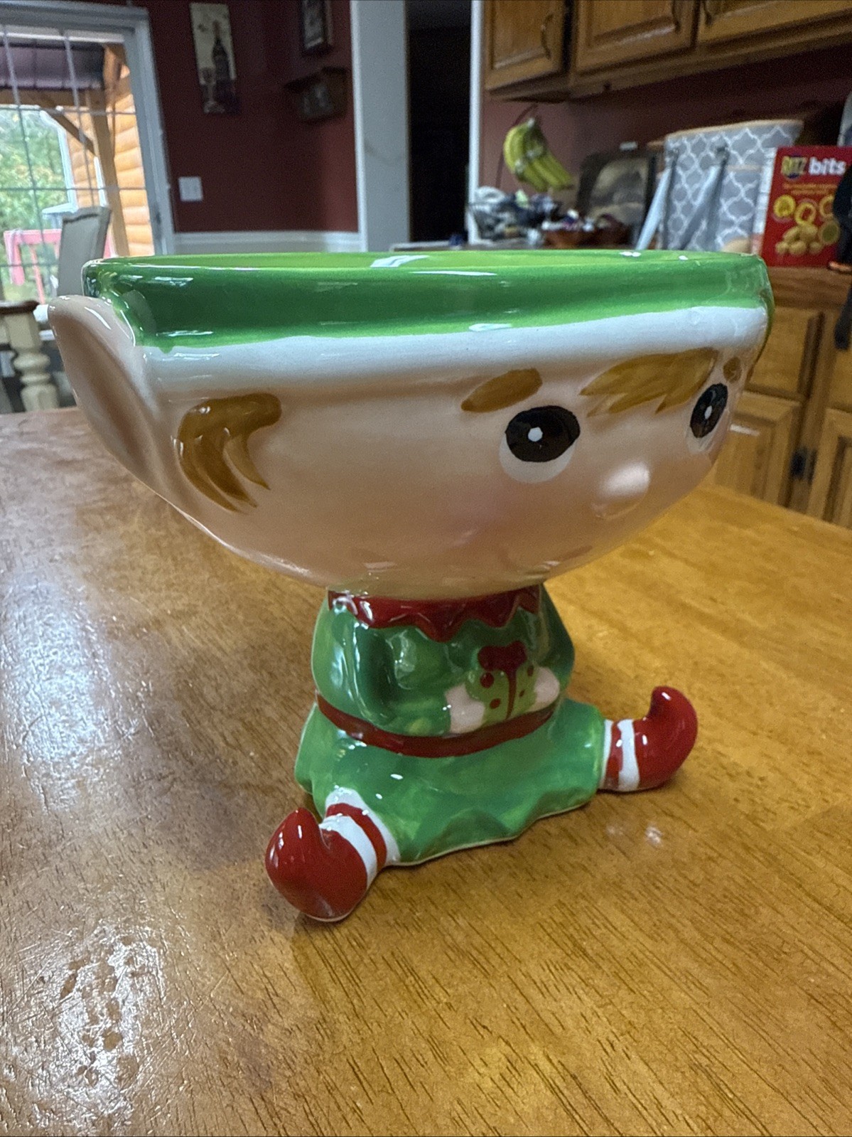 Sleigh Bell Bistro Christmas Elf Candy Trinket Dish Bowl Free Shipping!