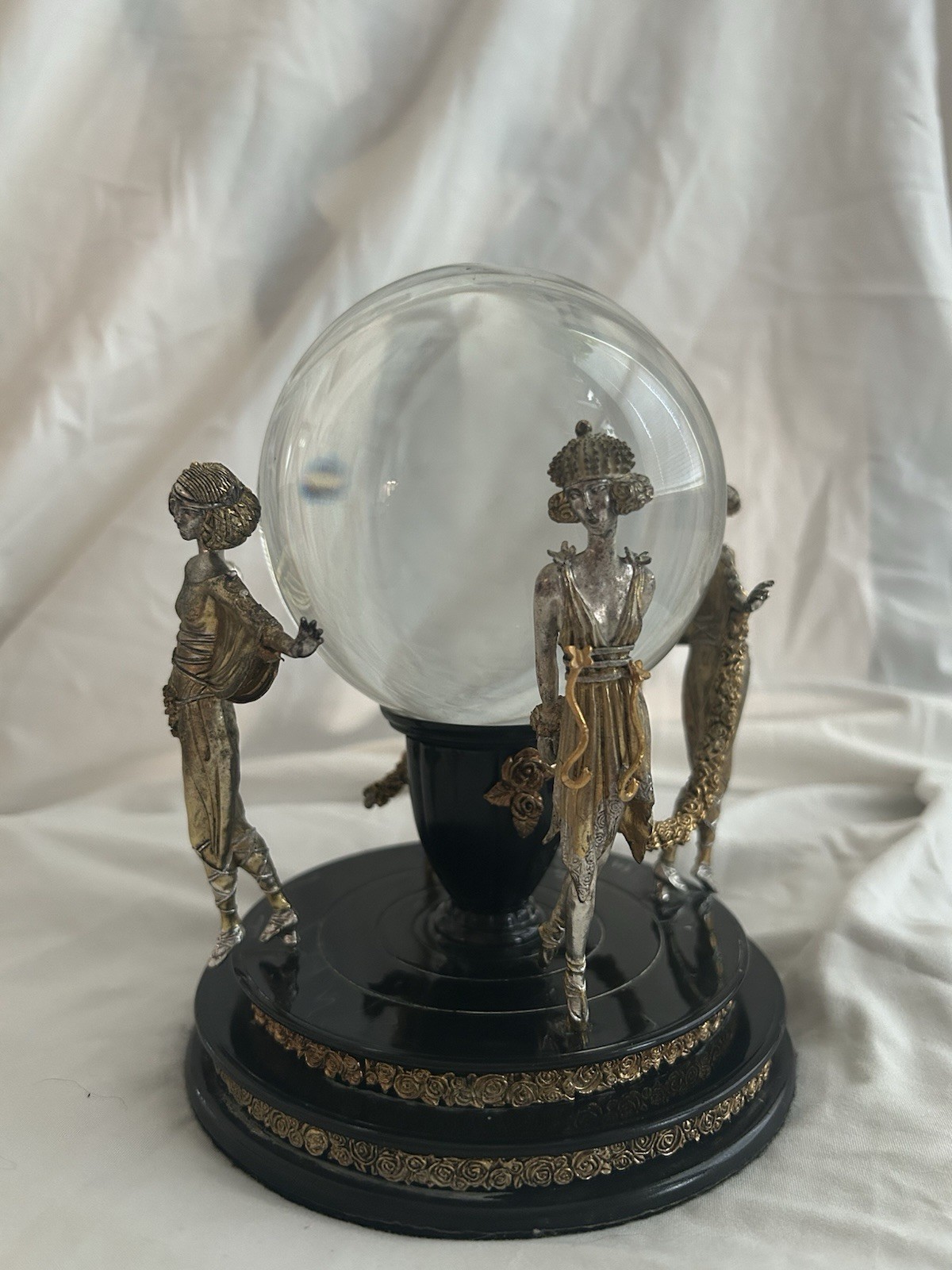 Franklin Mint House of Erté Crystal Ball Objet Art Deco Limited Edition