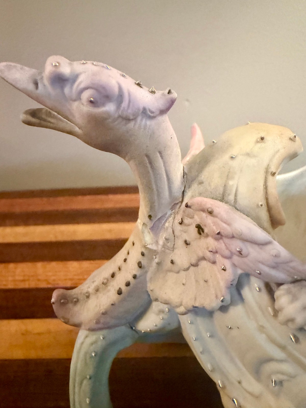 Late-19th/early-20th-c. bisque porcelain figural centerpiece in Dresden Style