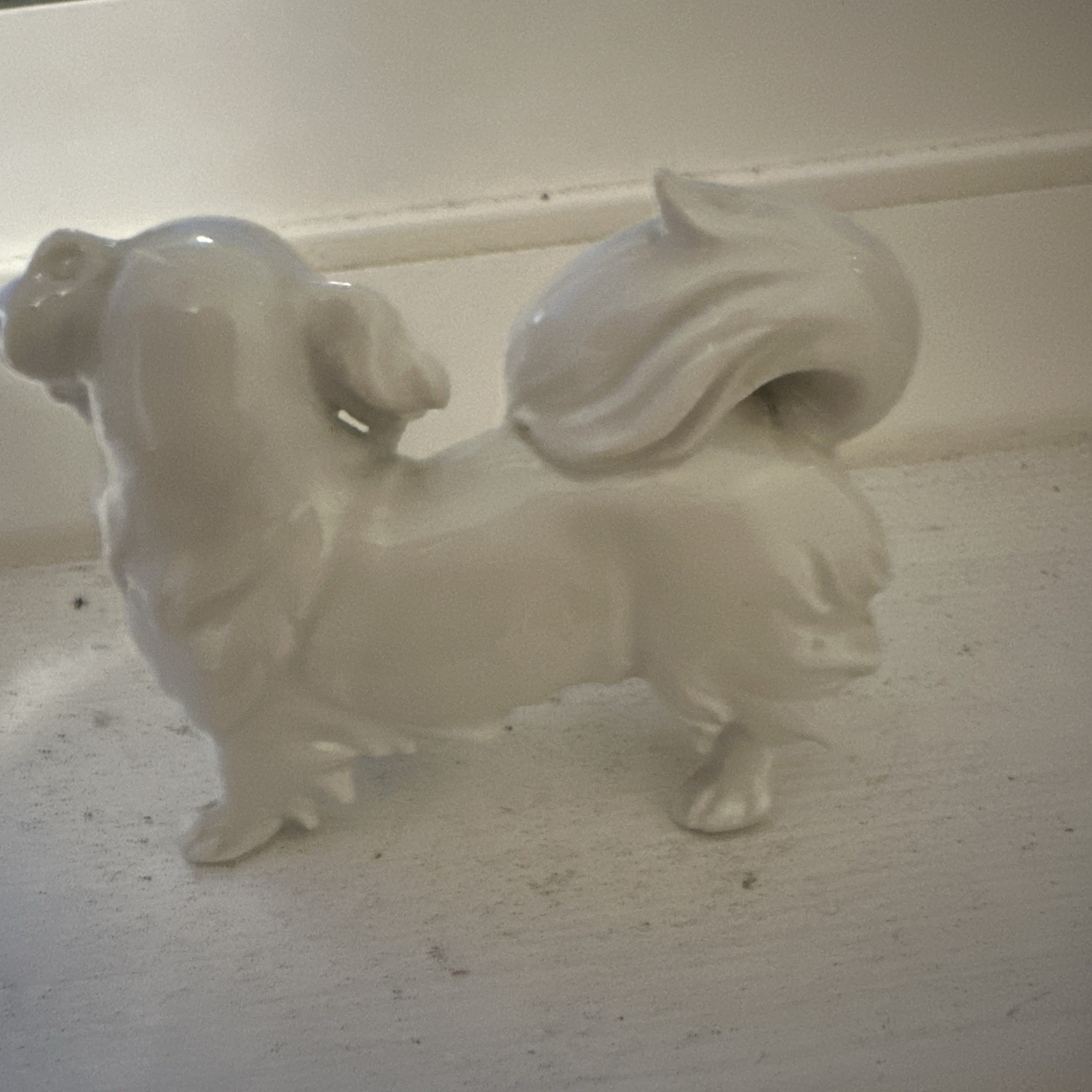 RARE Augarten Wien Vienna Blanc de Chine Porcelain Japanese Chin Pekingese Dog