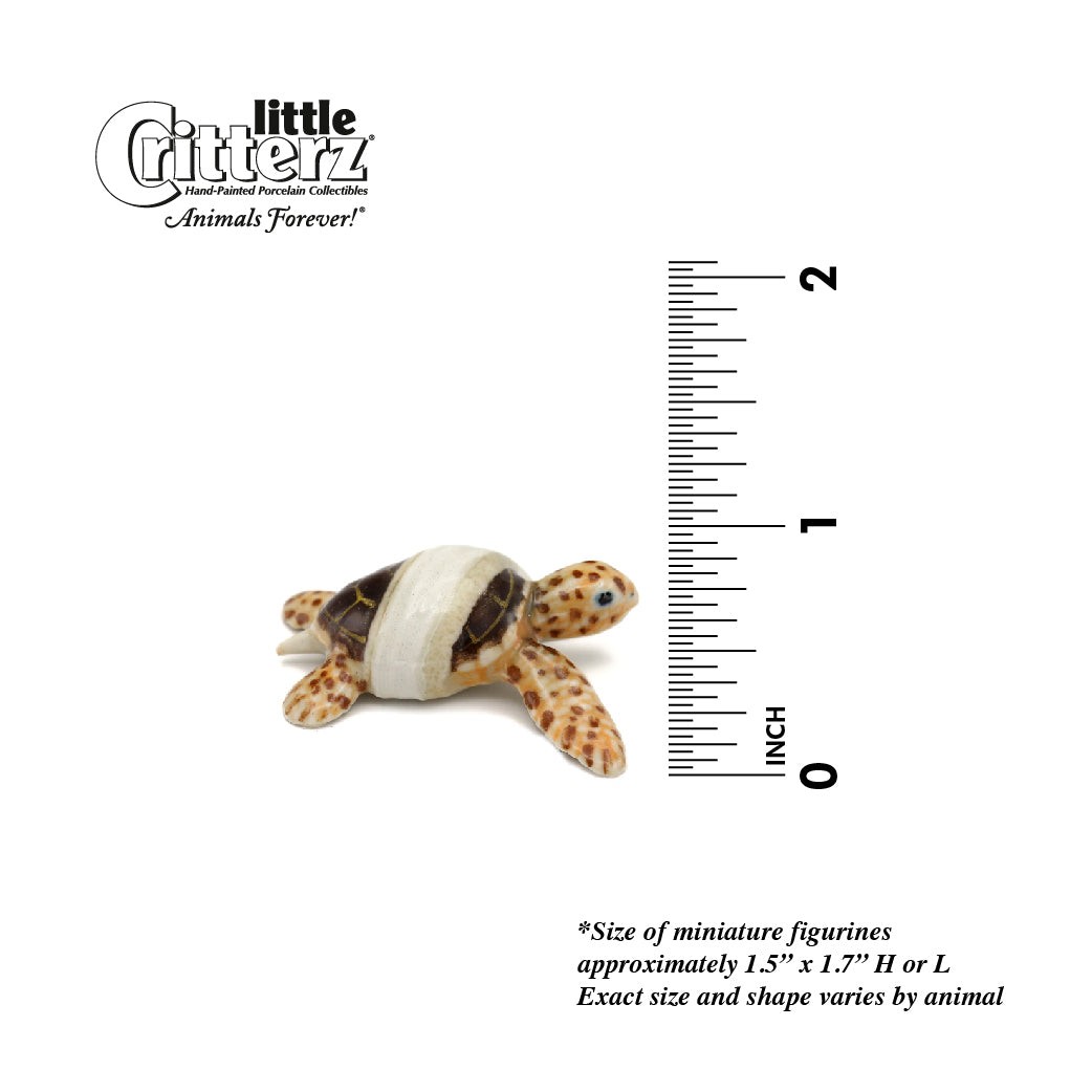 Little Critterz Rescue Sea Turtle “Caretta” – miniature porcelain figurine