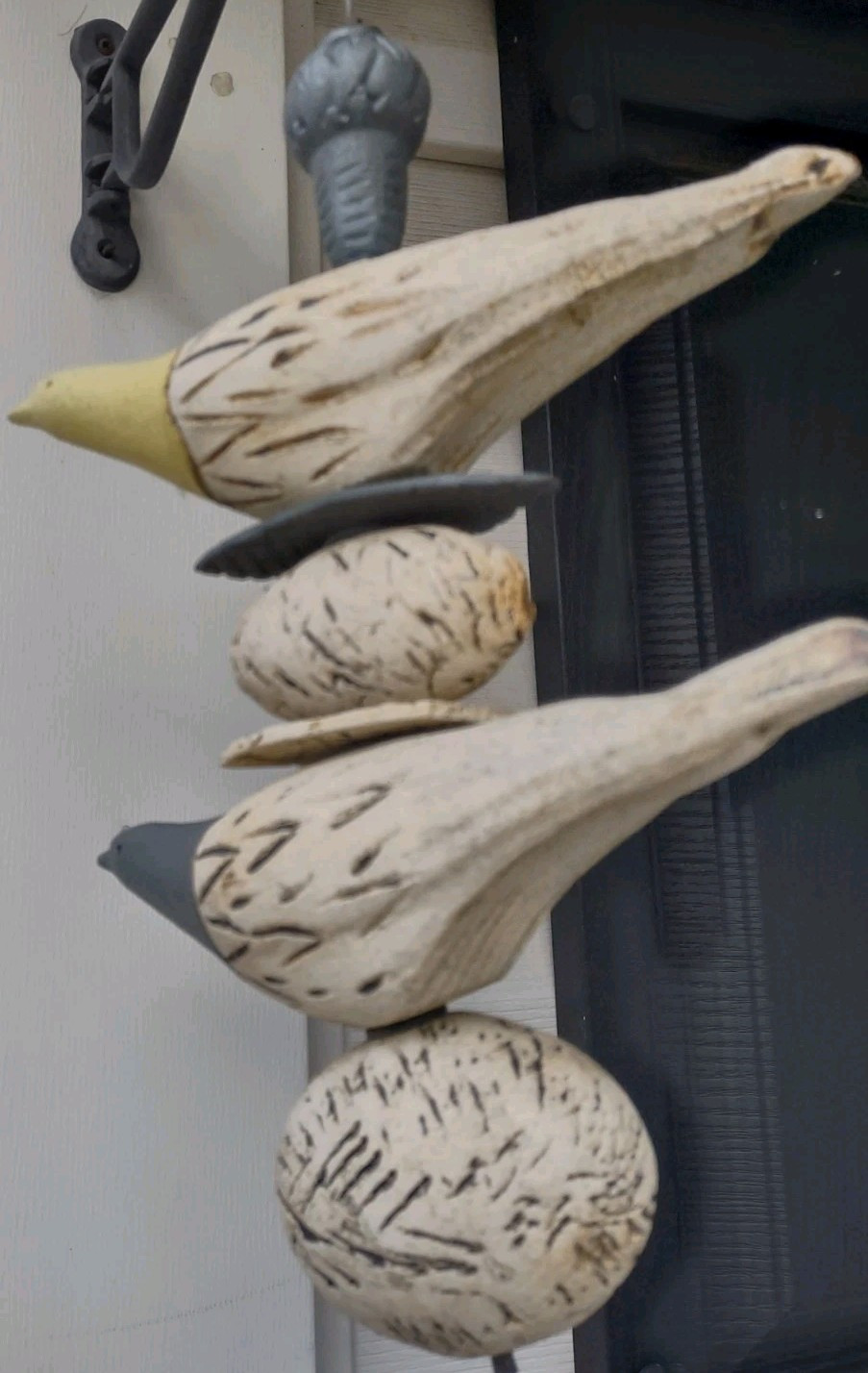 Stephen Fabrico Studio Pottery Bird And Egg Nests Porch Hanging Decor Yard Art