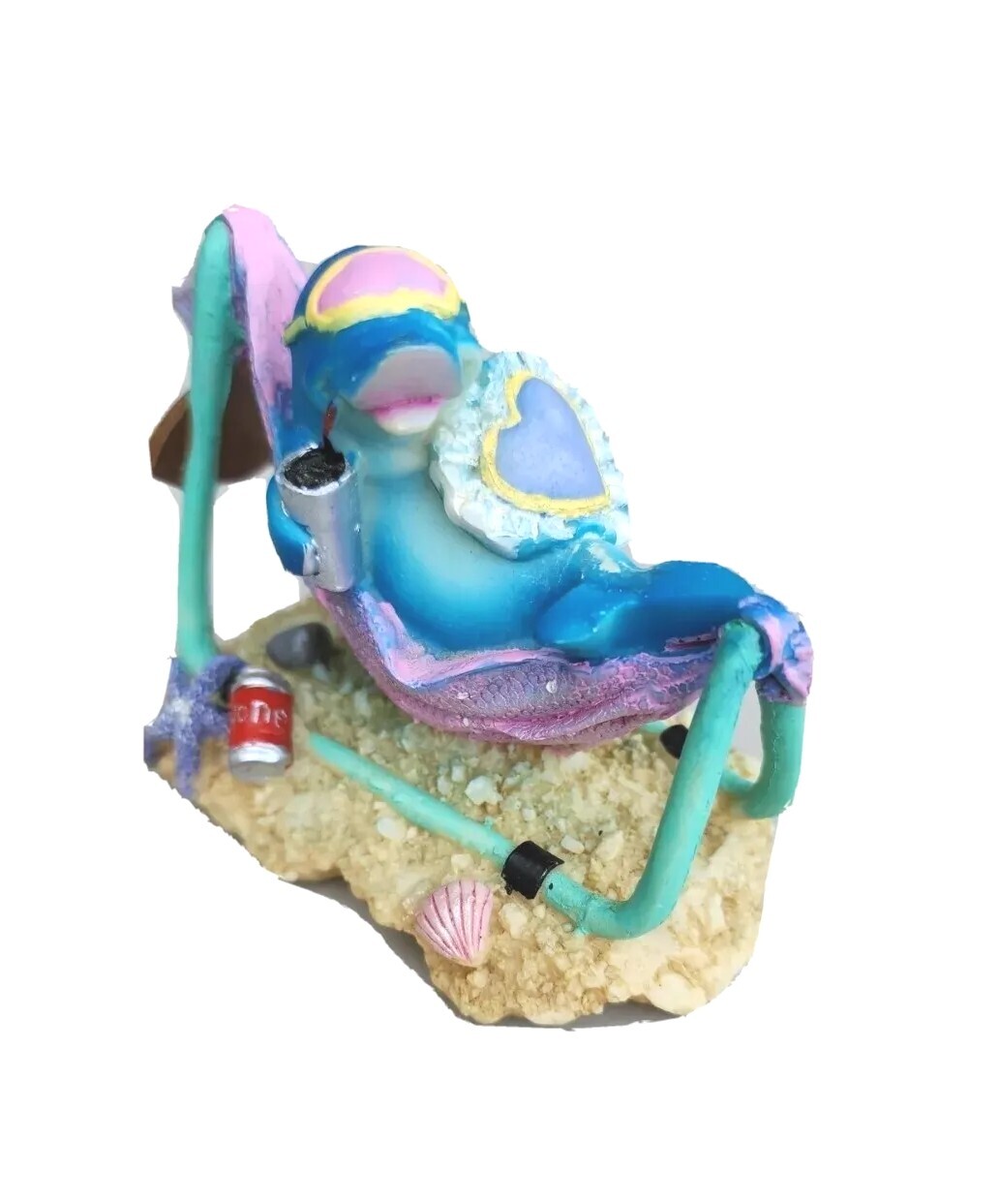 VTG Beach Dolphin in Hammoc Tropical Decor PRTD Miami Souvenirs Ceramic Figurine