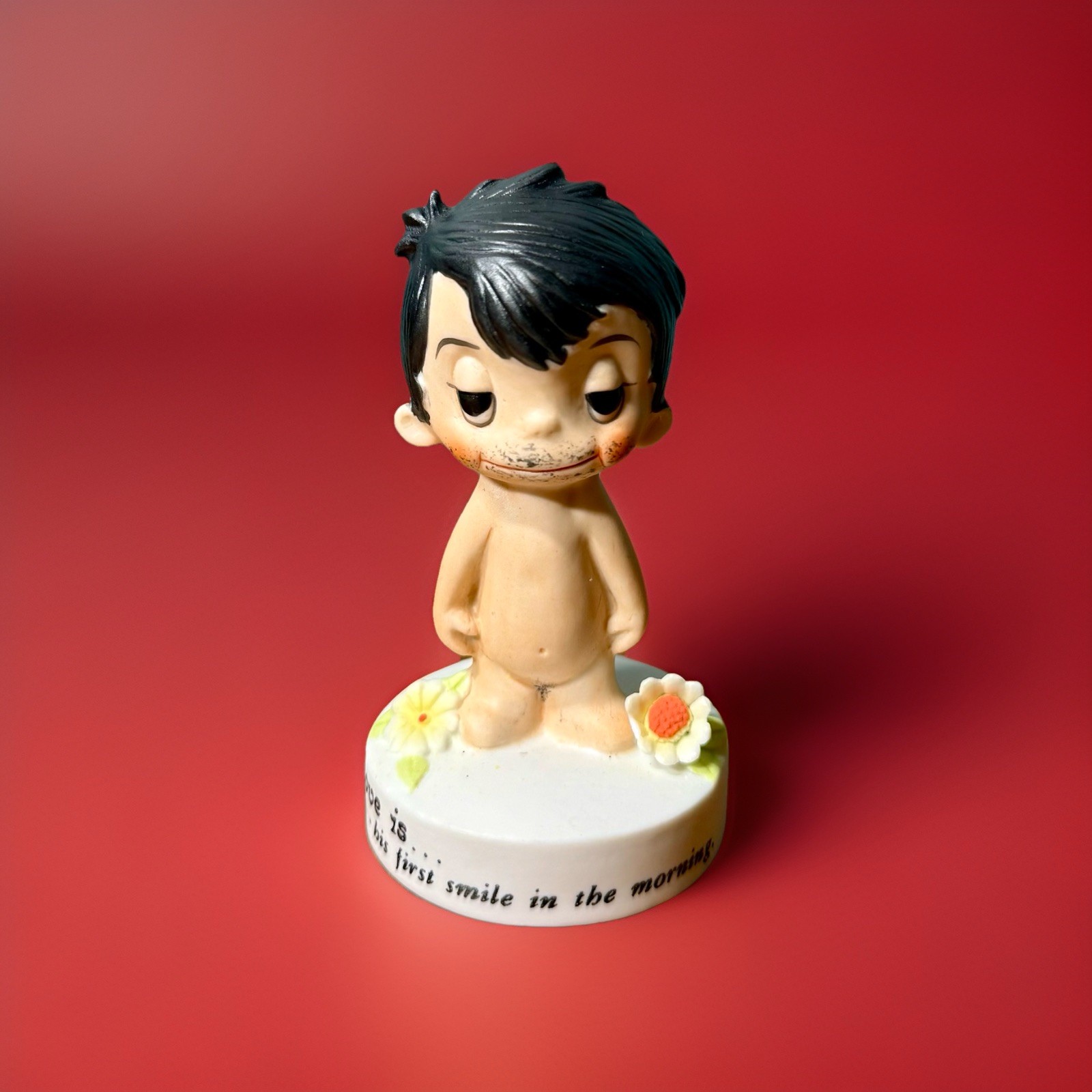 Vintage 70’s KIM CASALI LA Times Love Is… Ceramic Bisque Male Figurine READ