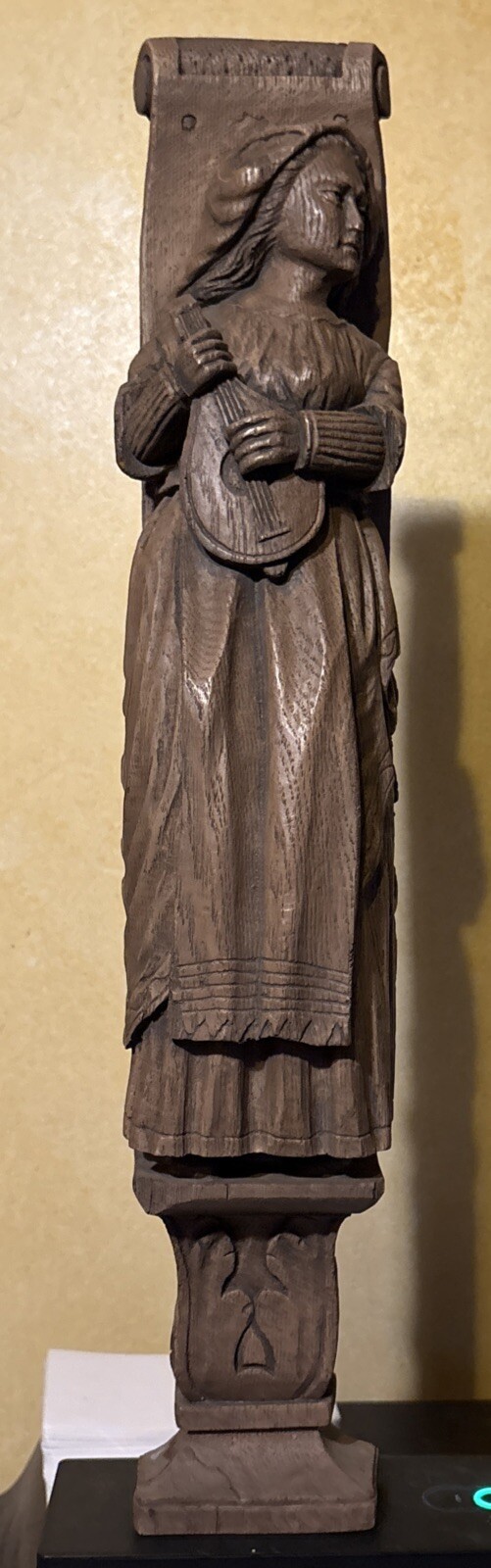 Vintage Large Pressed Wood/foam Santos type Plaque Italian Woman Sculpture Carve