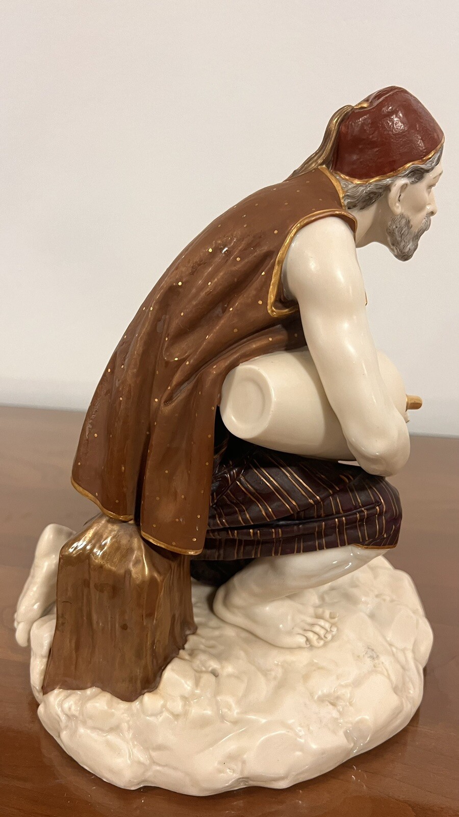 Royal Worcester Porcelain Figurines, Man with Water Jar, 1880.
