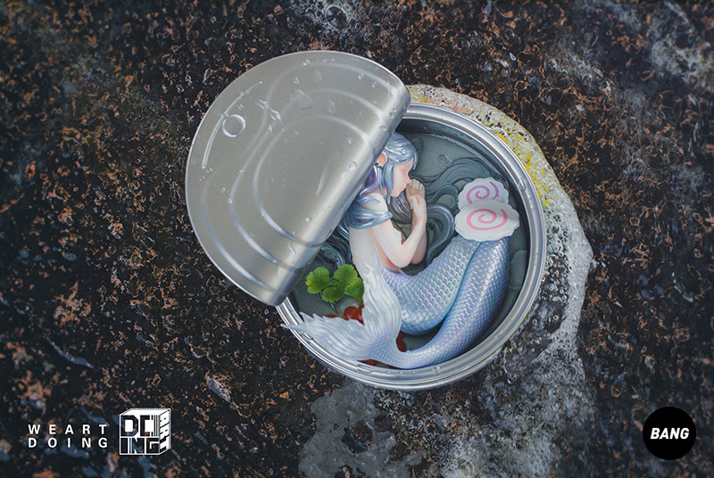 WEARTDOING Mermaid In The Can Limited Painted Art Toy Model New In Stock