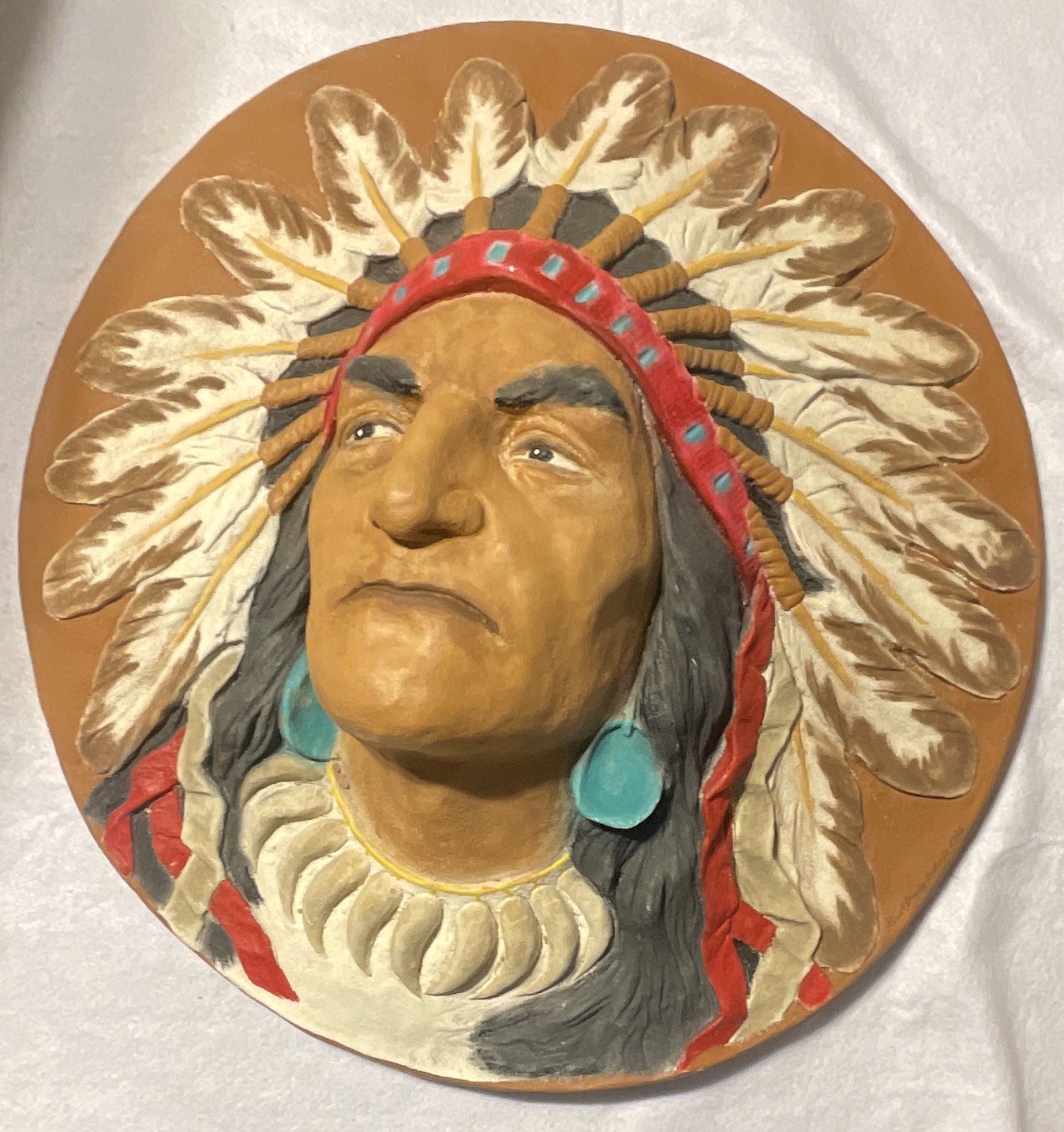 19 inch Chalkware Native American Chief