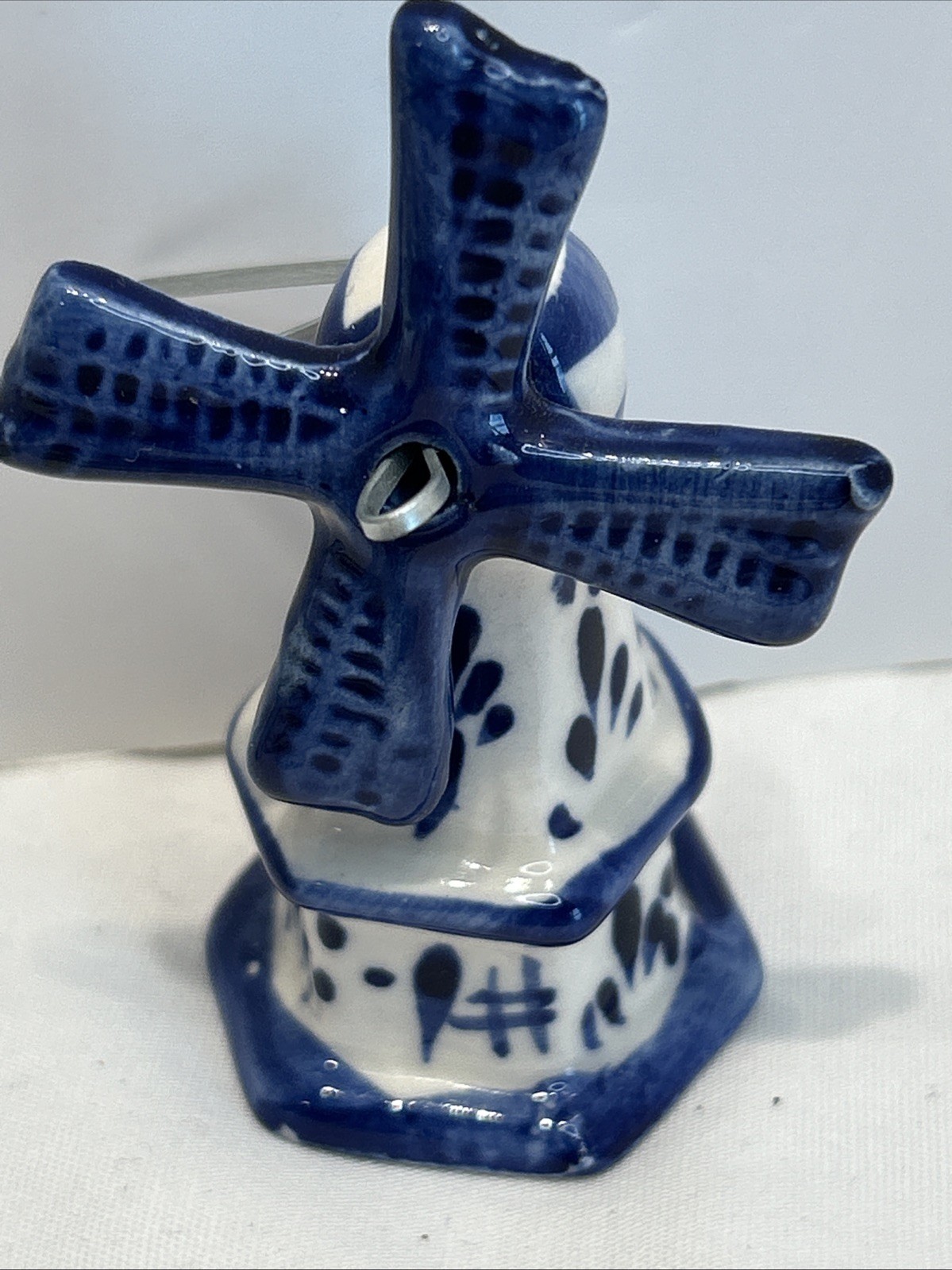 Delft 5 Items Thimble, Basket, Tea Bag Rest, Windmill,Plate Vintage Holland Blue