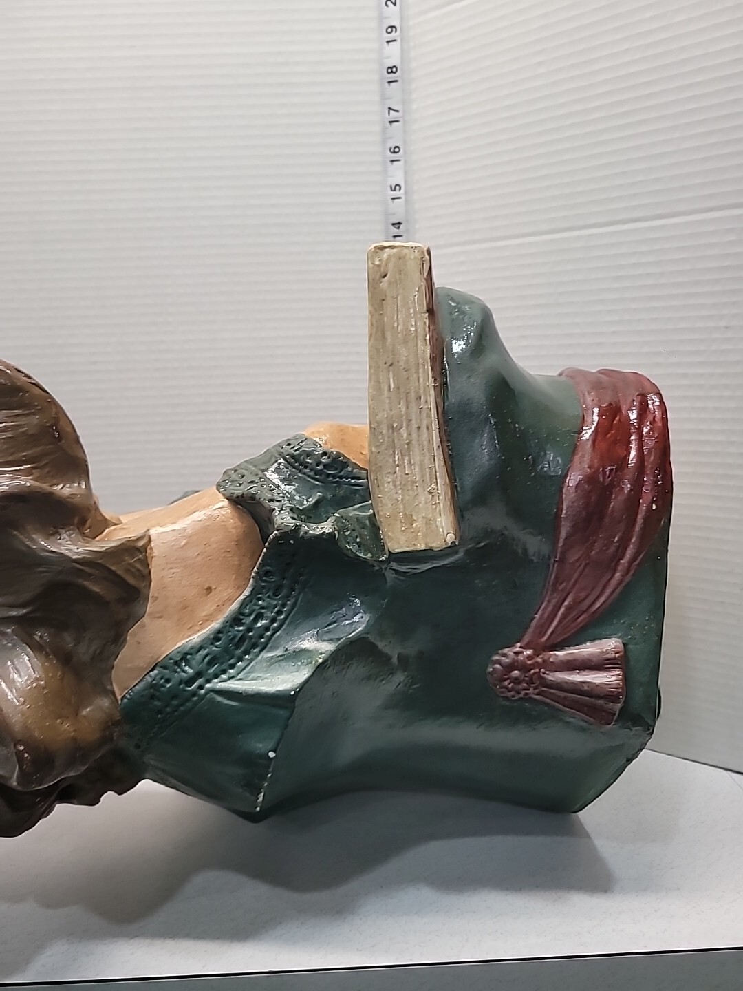 Chalkware Plaster Girl Reading Book Sculpture Vintage 18.5” Tall Hand Painted