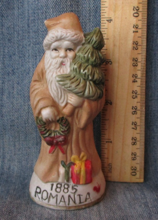 1885 ROMANIA VERSION OF SANTA CLAUS 4.5″ PORCELAIN FIGURINE Vintage Christmas