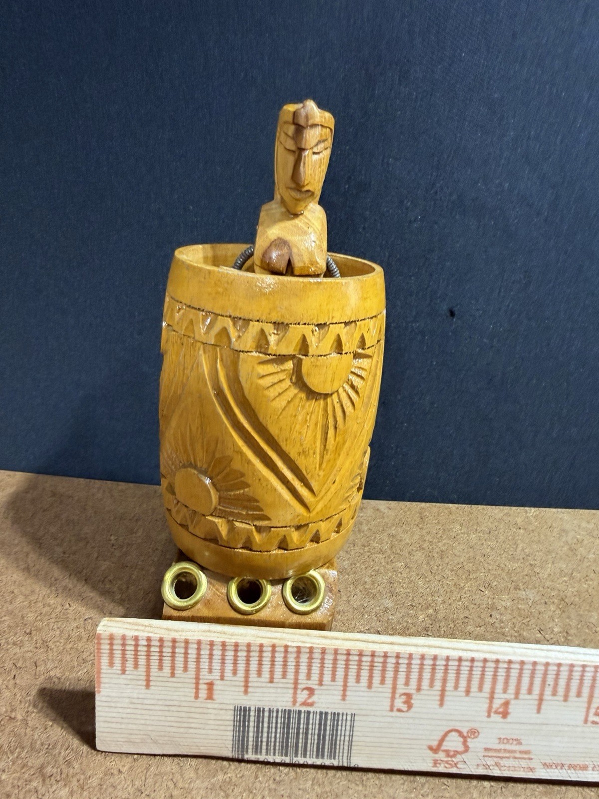 Vintage Naked Barrel Man Ethnic Adult Figurine Gag Gift Pencil Holder