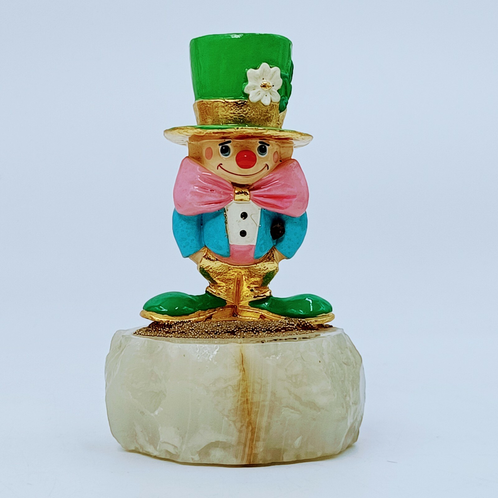 RON LEE WORLD OF CLOWNS 1992 CLOWN WITH LARGE GREEN HAT. PRE-OWNED