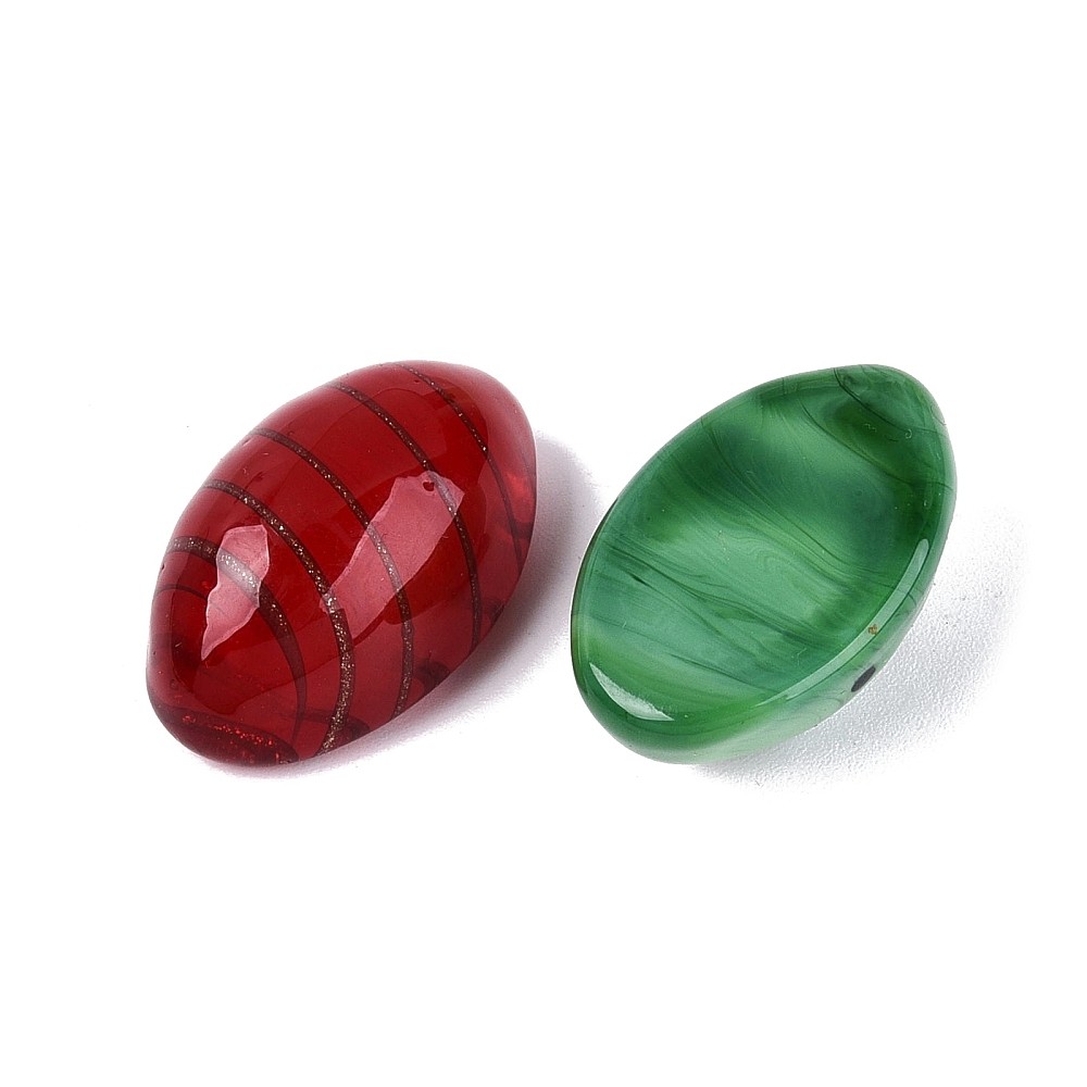 24Pcs Mxied Styles Handmade Lampwork Oval Display Decorations for Home Party