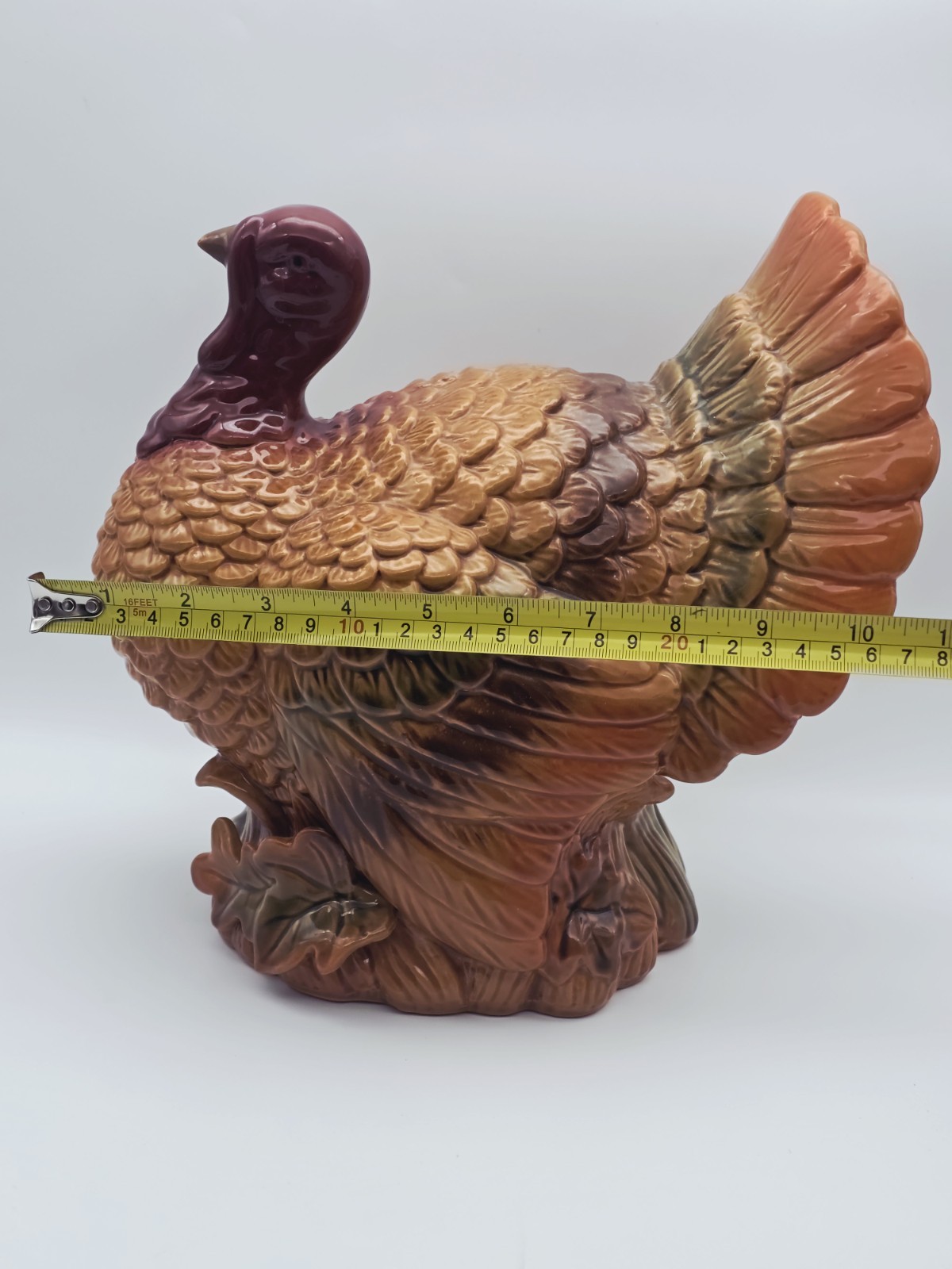Large Glazed Ceramic Thanksgiving Turkey Centerpiece Colorful HOME ACCENTS.