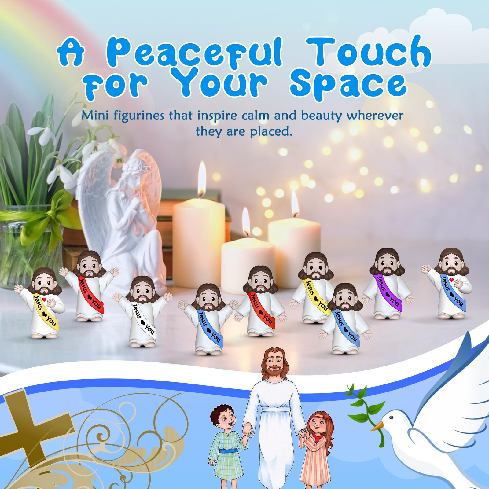 Mini Jesus Figures Religious Decorations Miniature Easter Christian Statues Kit