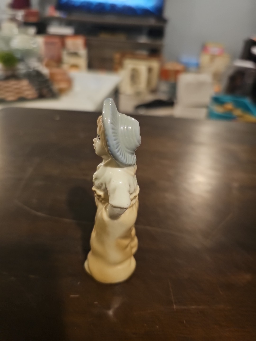 Vintage Little Girl Wearing Pants Figurine 3 3/4″ Tall Adorable Blue Hat