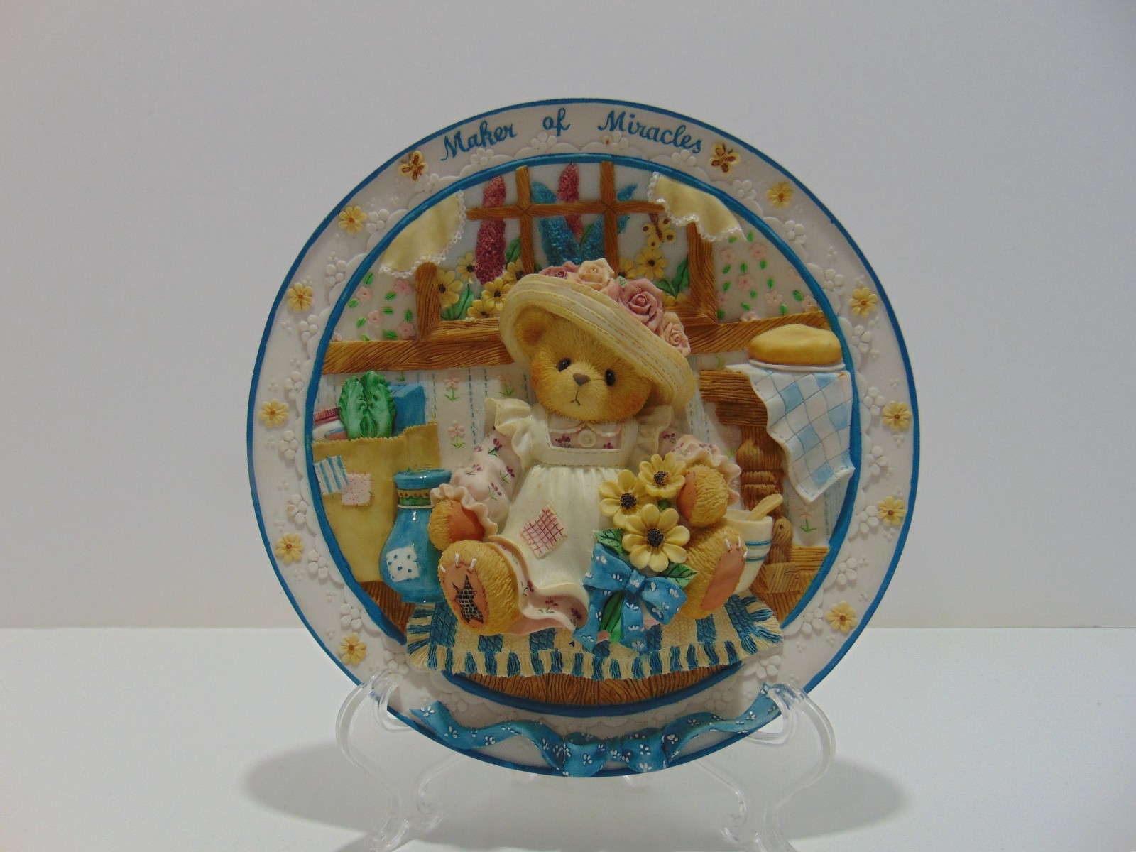 Cherished Teddies Maker Of Miracles Wall Plaque 303046 1997 Priscilla Hillman