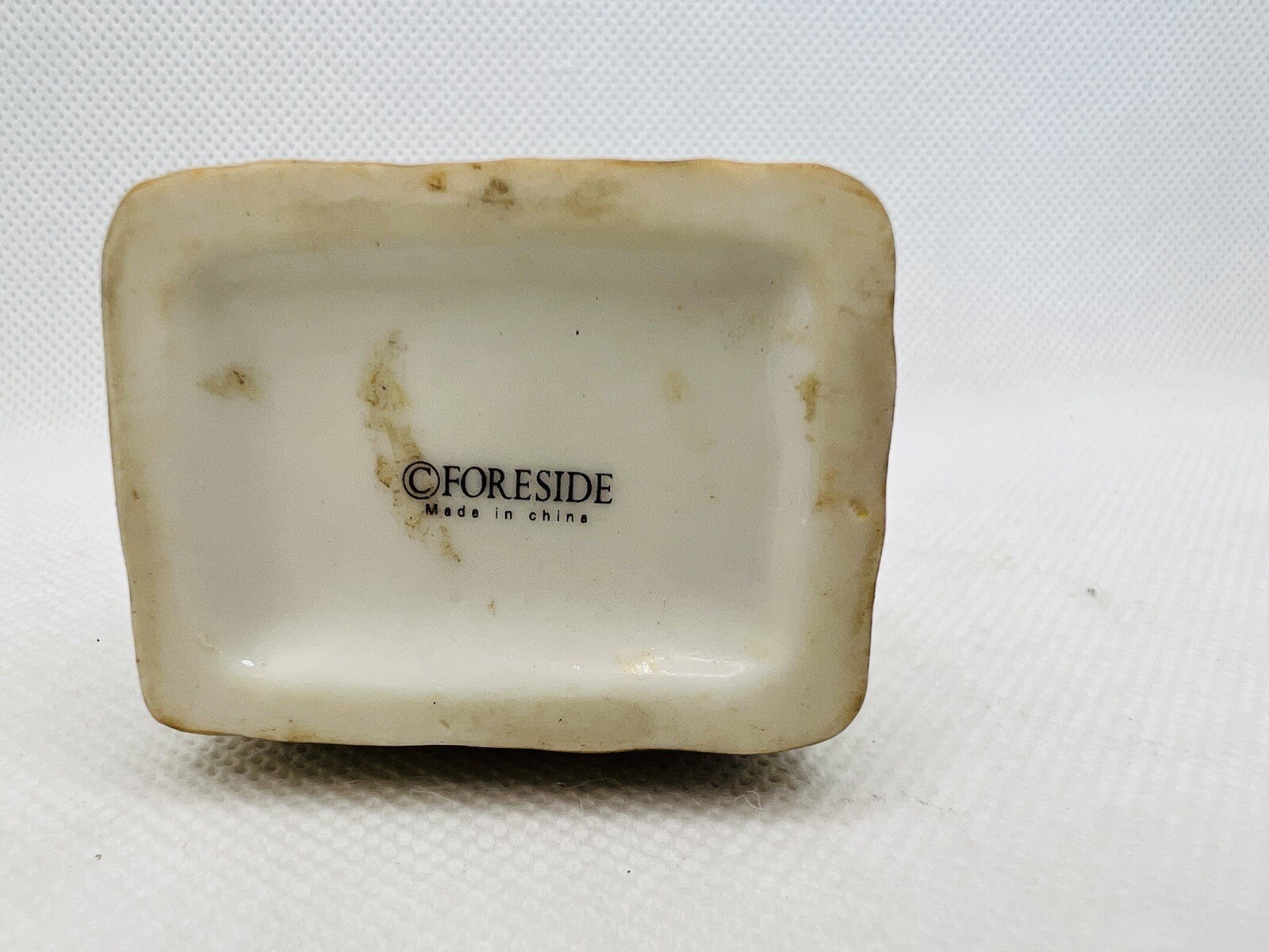 Vintage Hinged Trinket Box By Foreside Porcelain Brown Bear Fishing Stream