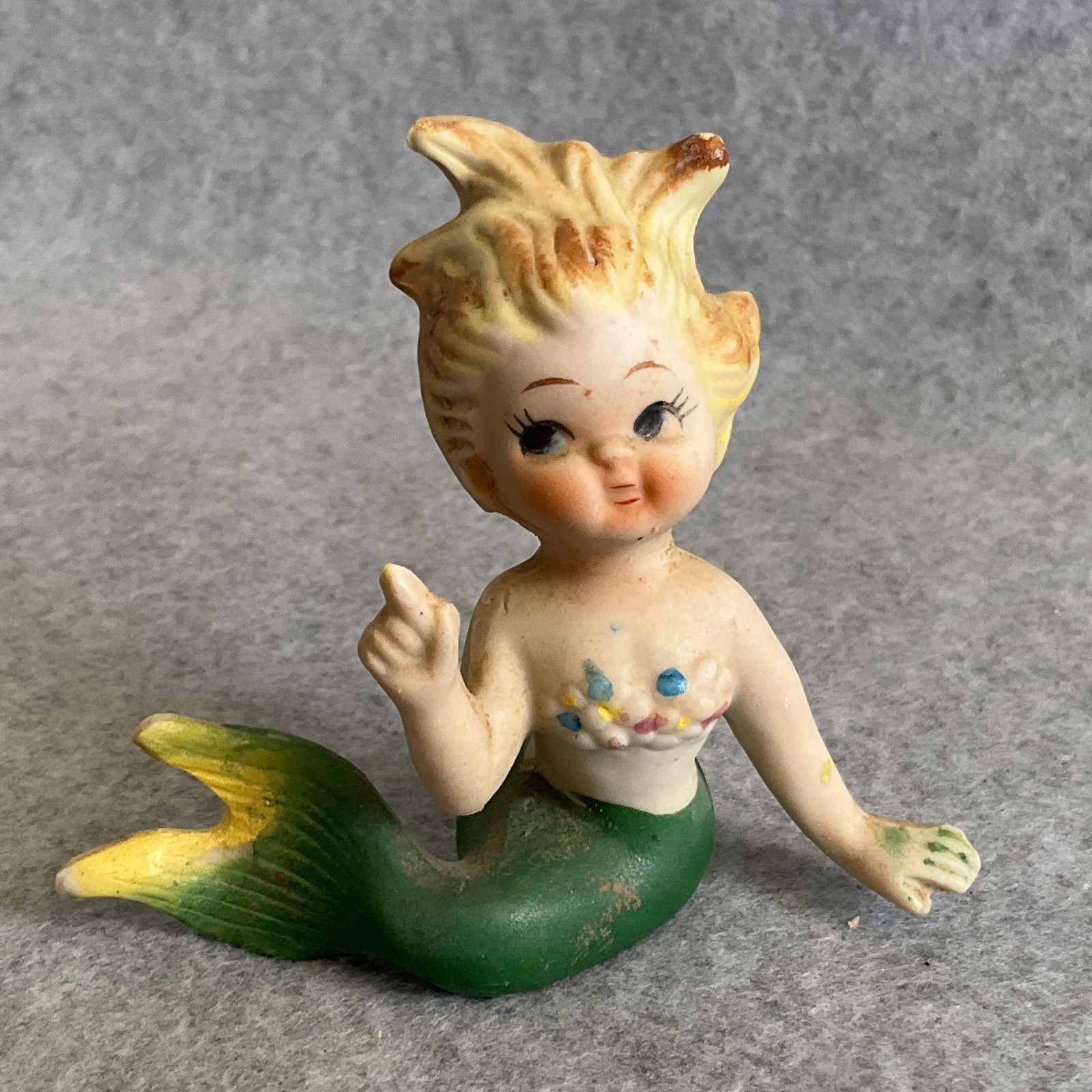 Vintage Bradley Bisque Ceramic Mermaid Figurine Kitschy 1950’s Japan