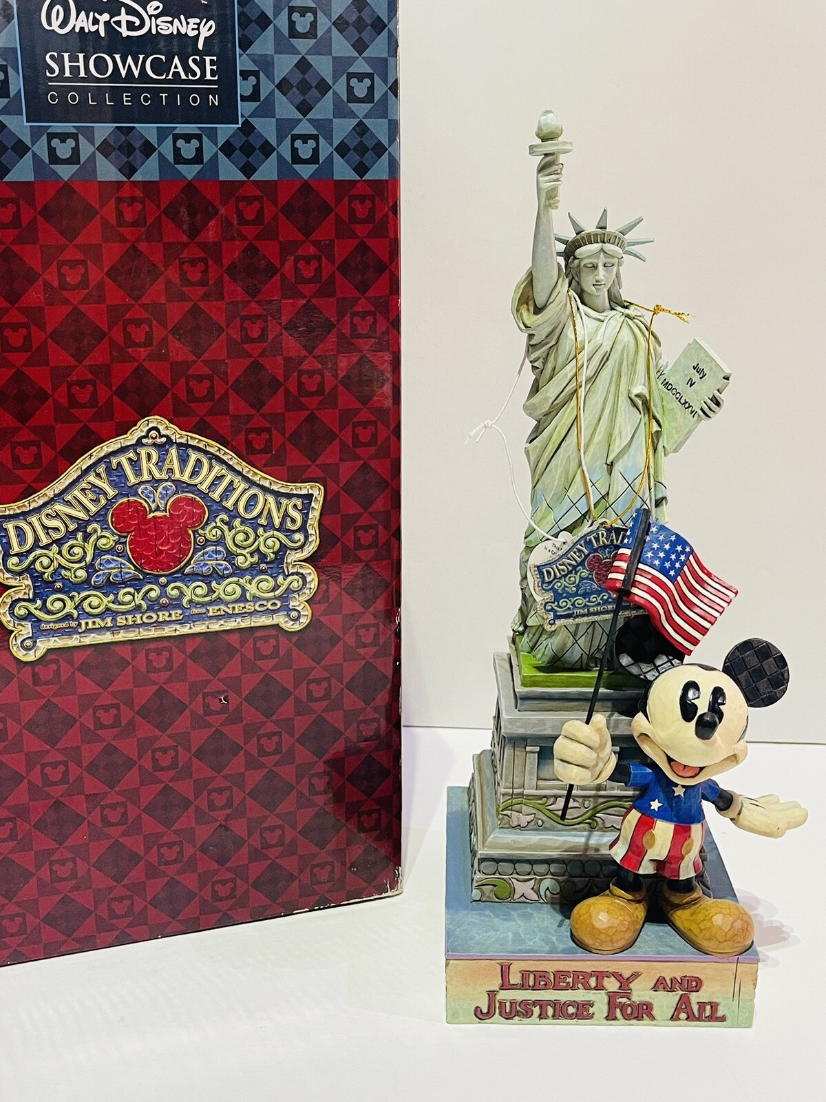 Jim Shore Disney Showcase LIBERTY AND JUSTICE FOR ALL Mickey Mouse 4007663 NIB