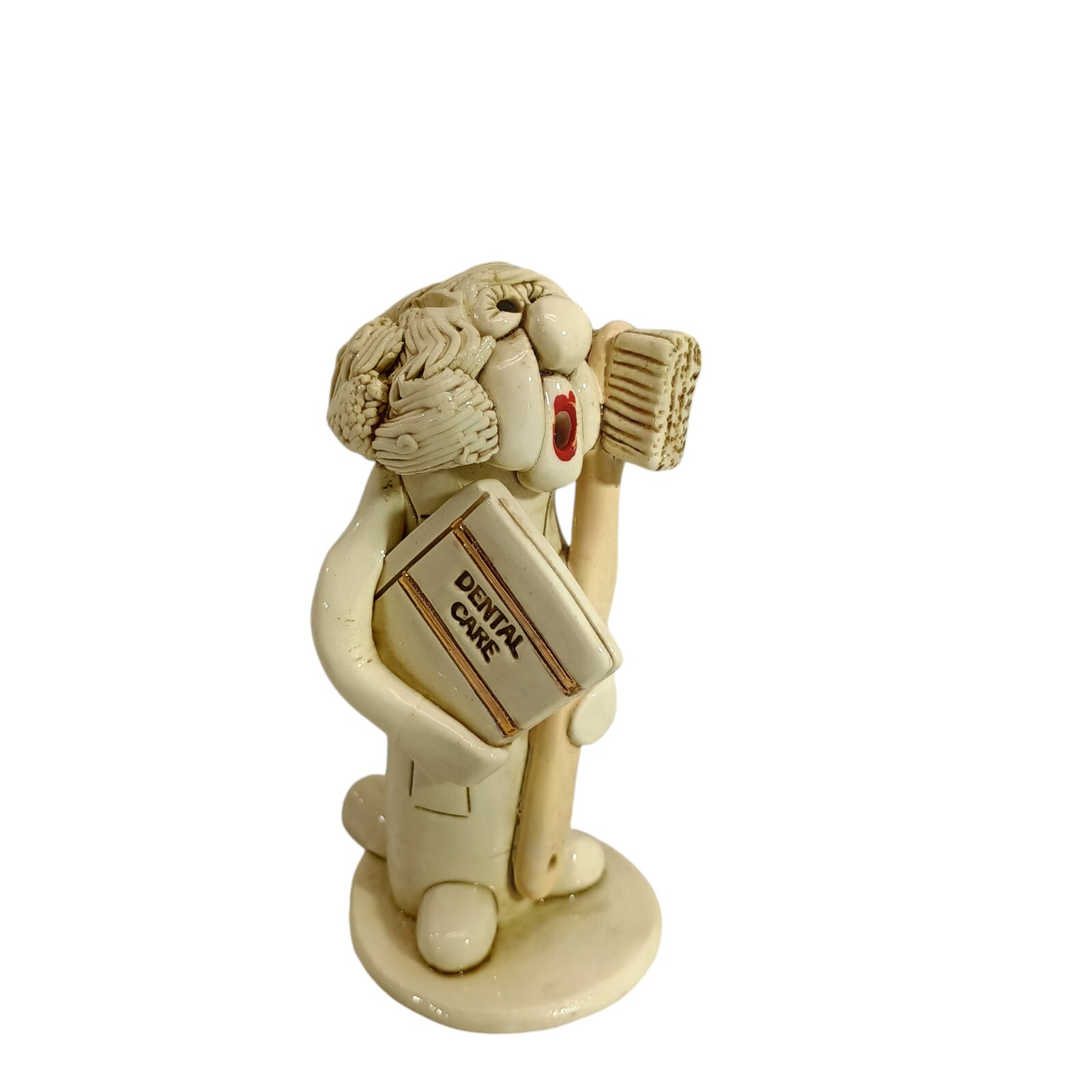 Tweeples World Dentist W/ Toothbrush Hand Crafted Statue Figure Artist Signed