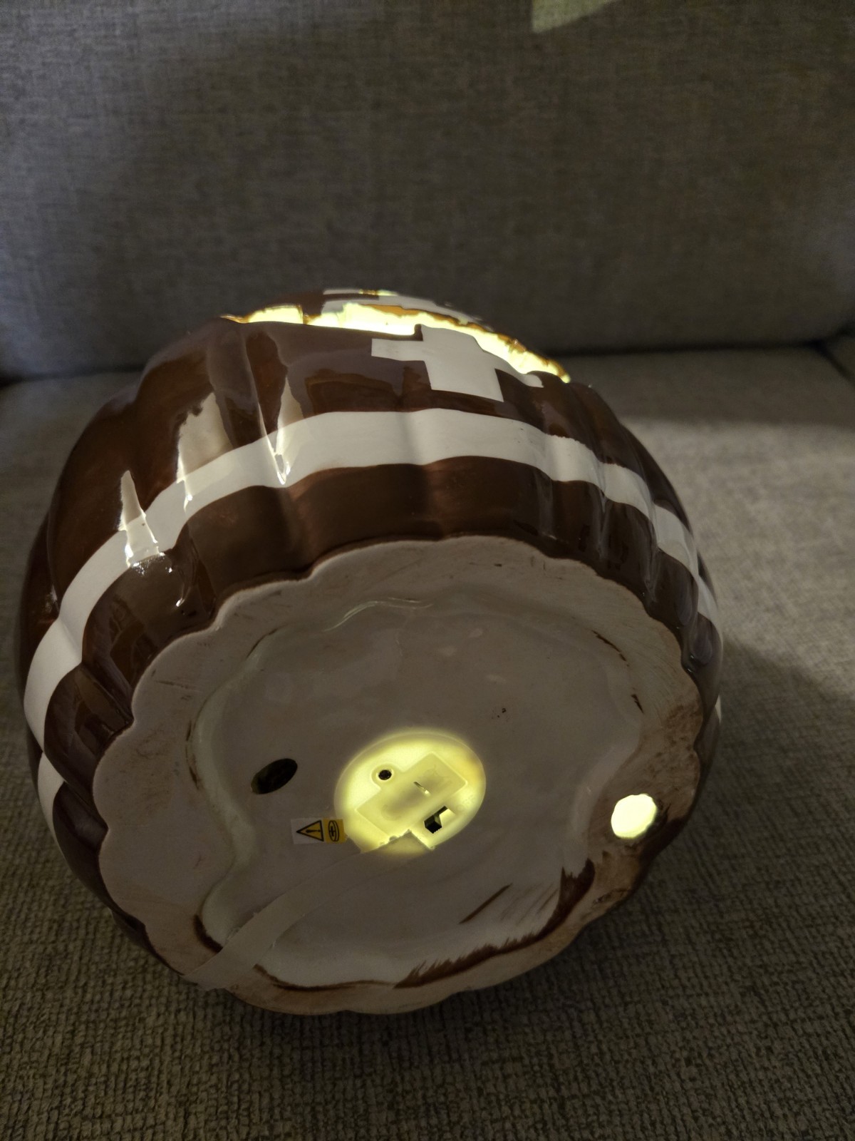 Ceramic football Light Up Pumpkin New Condition..