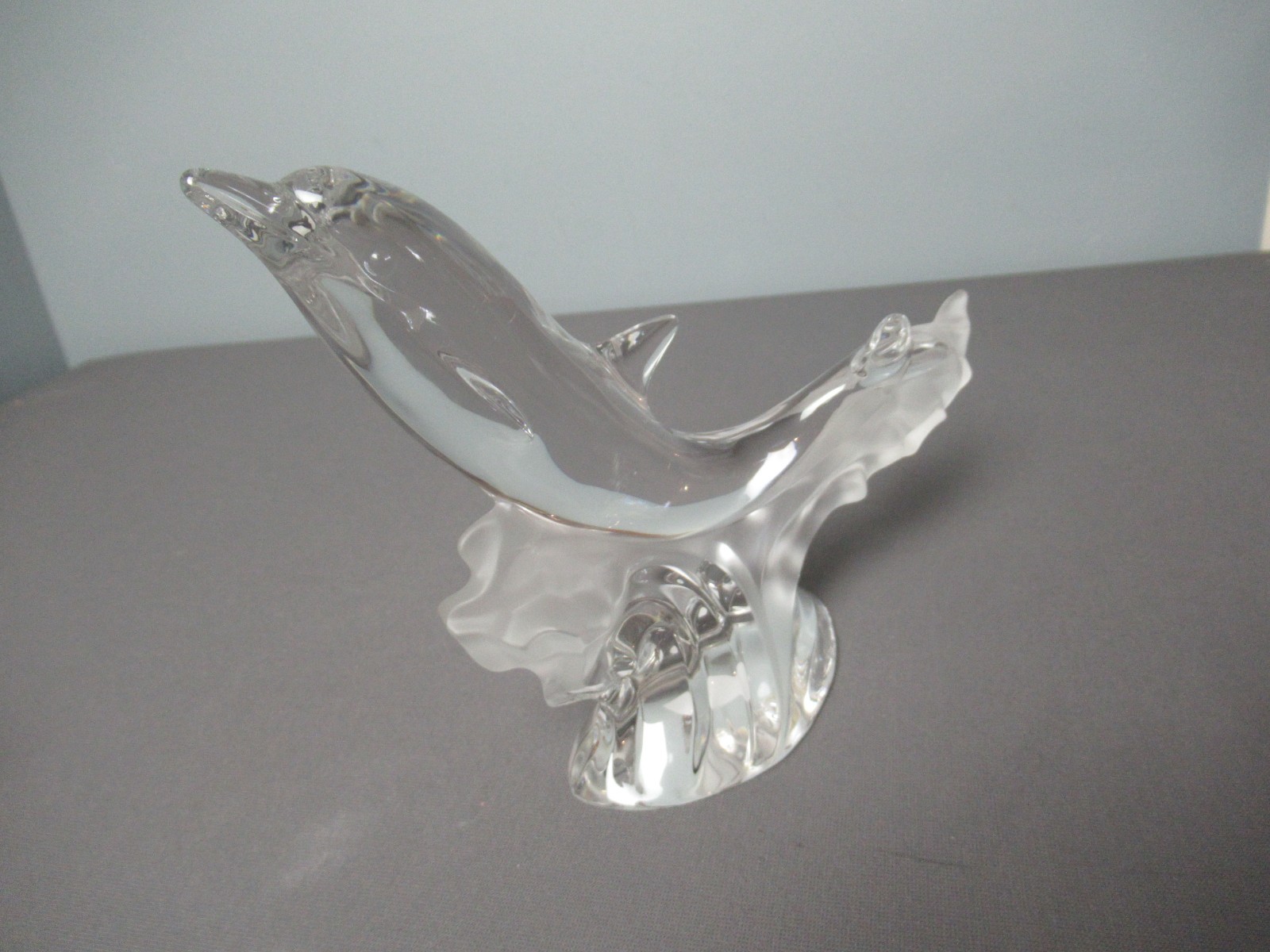 Lenox Fine Crystal Dolphin Figurine – Clear & Frosted 1995 Marked Germany e6 sb
