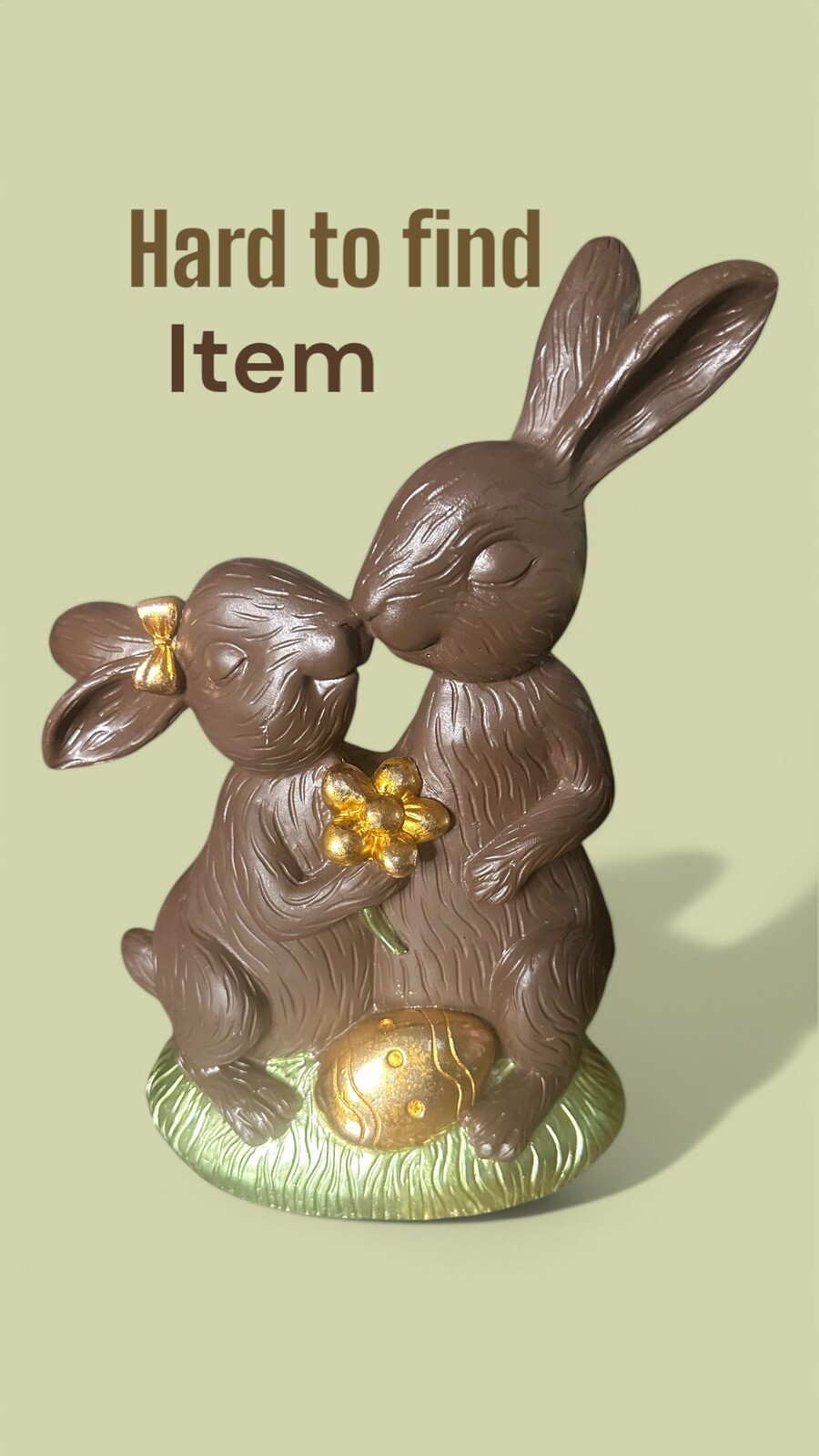 HARD2FIND Easter Chocolate bunnies Golden eggs statue figurine Martha Stewart