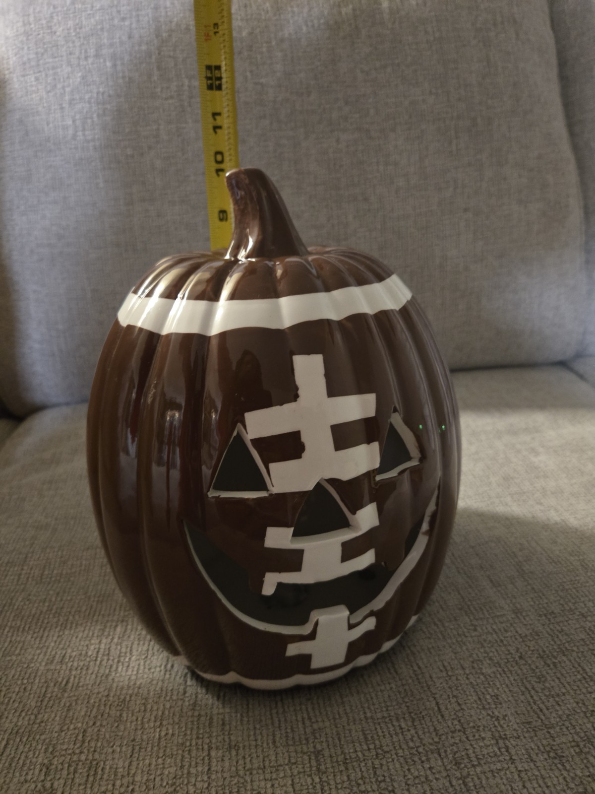 Ceramic football Light Up Pumpkin New Condition..