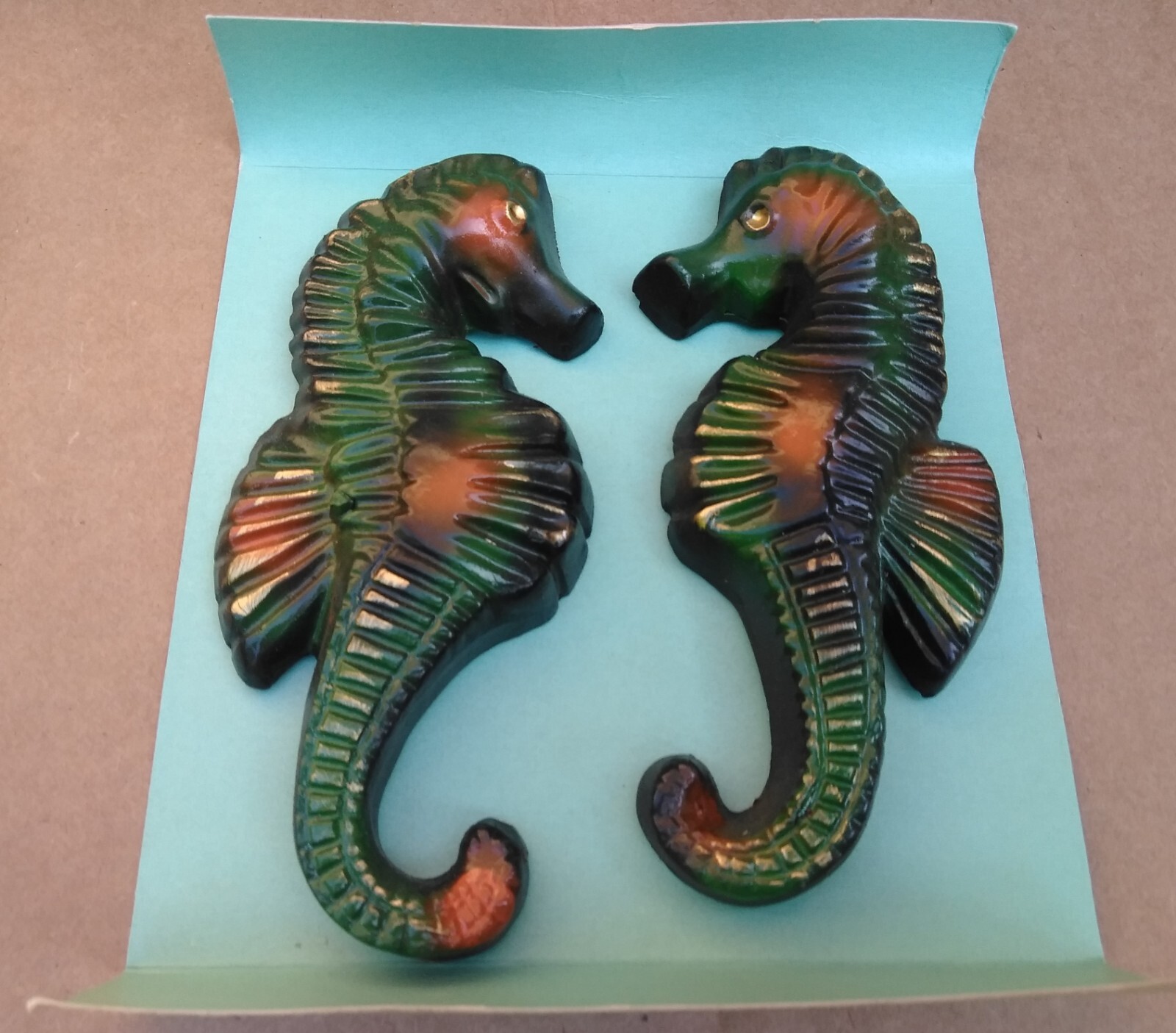 NEW in Box 1960’s Chalkware Seahorses Century Products Manufacturers Phoenix AZ