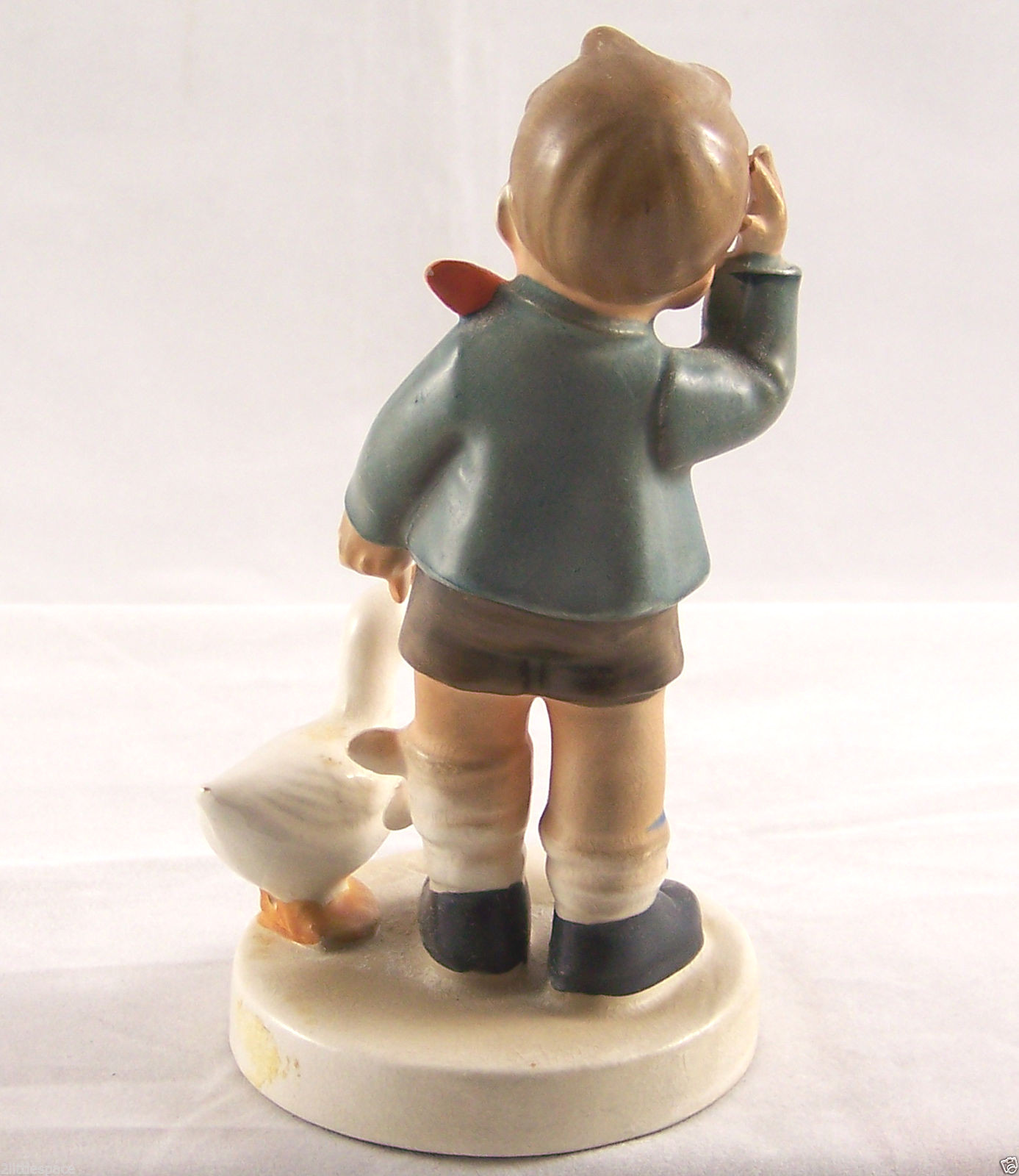 Vintage Child Figurines Set Signed Japan Boy & Girl Geese Ducks Cute (Repaired)