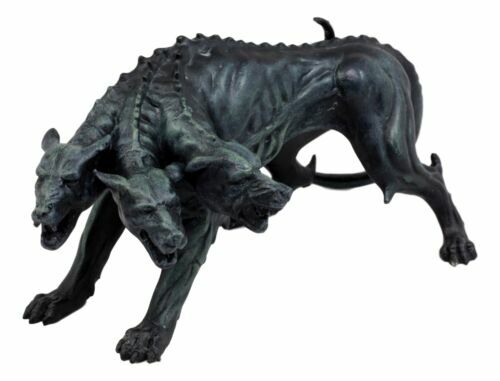 Three Headed Cerberus Statue Figurine Hades Guardian Fantasy 7.75″ Long Decor