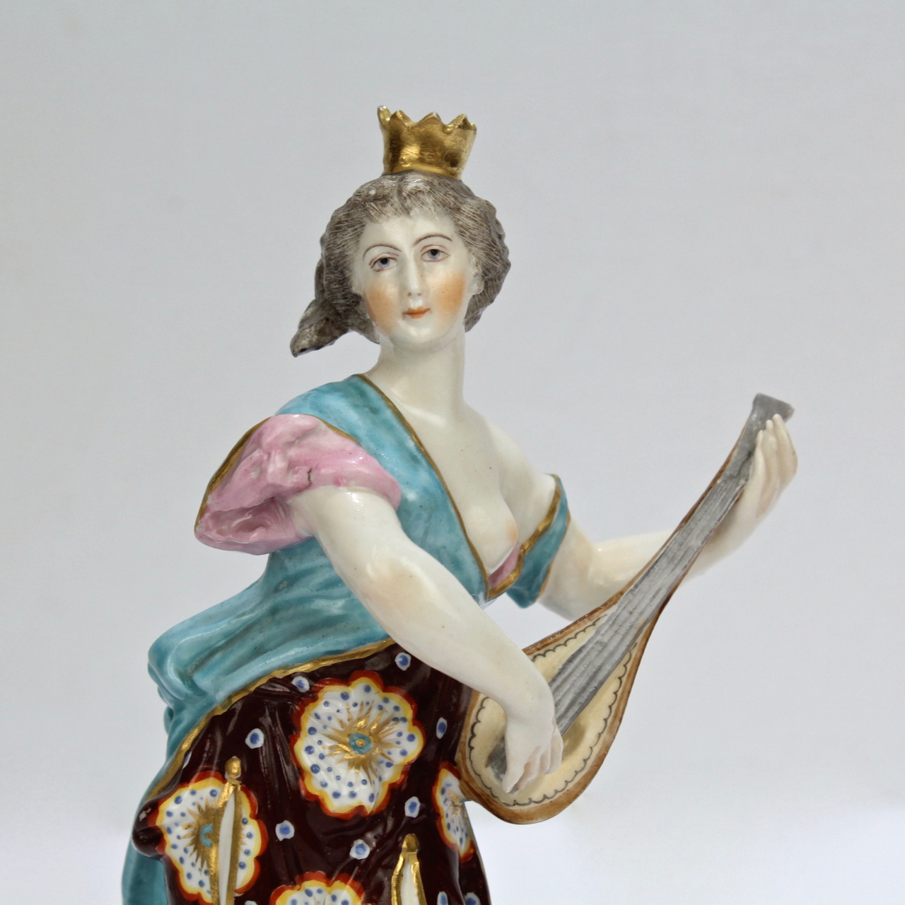 Old or Antique Samson Porcelain Faux Chelsea Figurine – Allegory of Music.