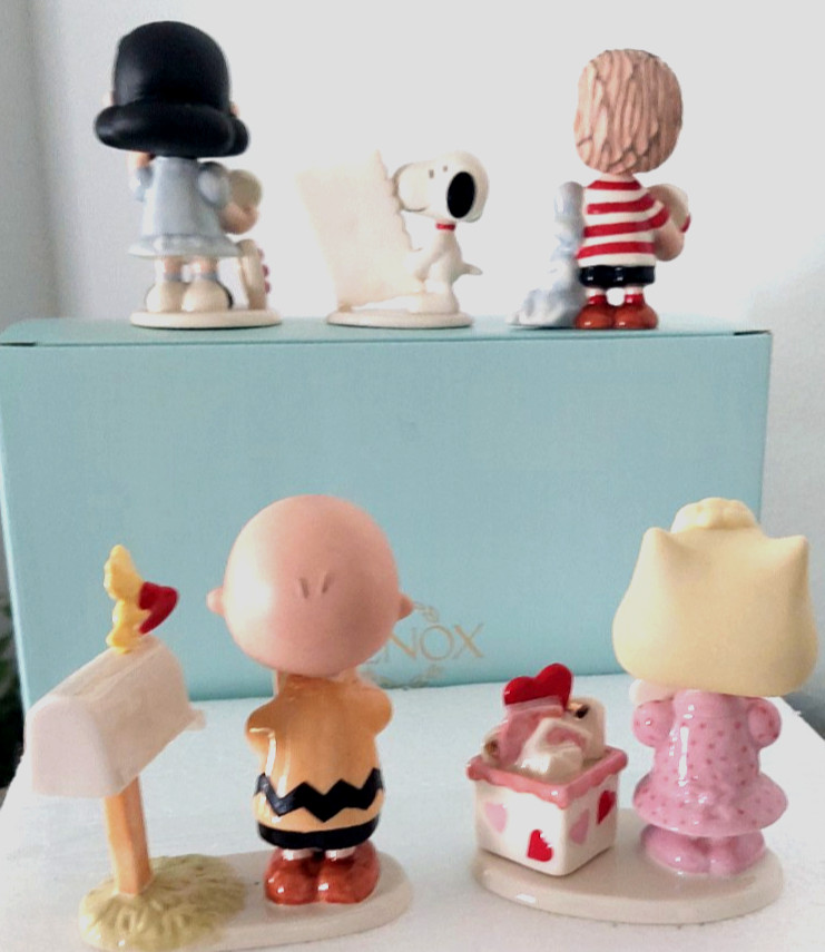Lenox Peanuts Valentines Day 5 Pcs set Snoop, Charlie Brown, Linus & Sally New