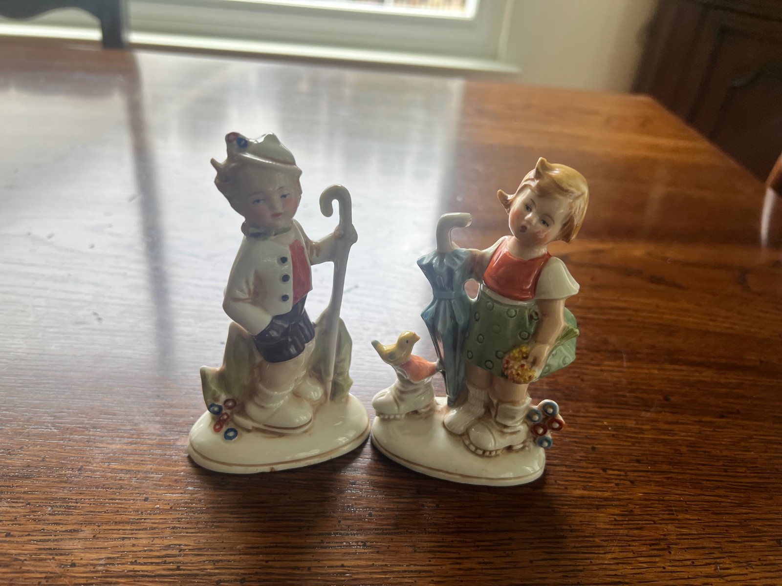 German Porcelian Boy & Girl Figurines #20877 #20879
