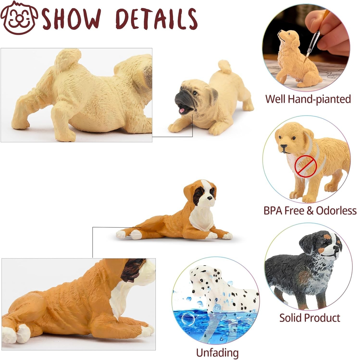 Mini Dog Figurines Collection: 12 Detailed PVC Puppies – Ideal Cake Toppers