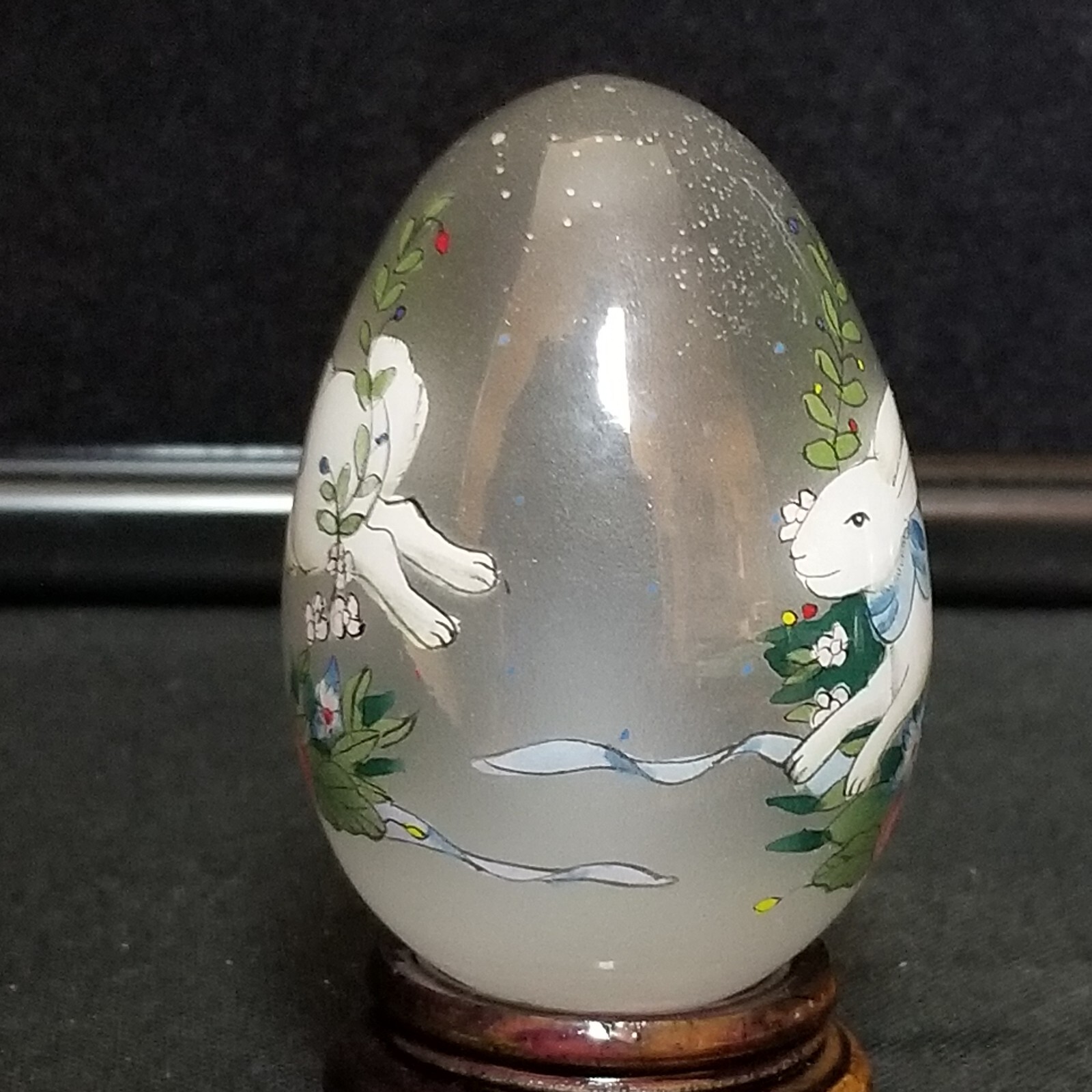 Vintage 1991 Bill Yee Collectible Eggs 4 Lot 1.75″- 3″ Stands Easter Bunny