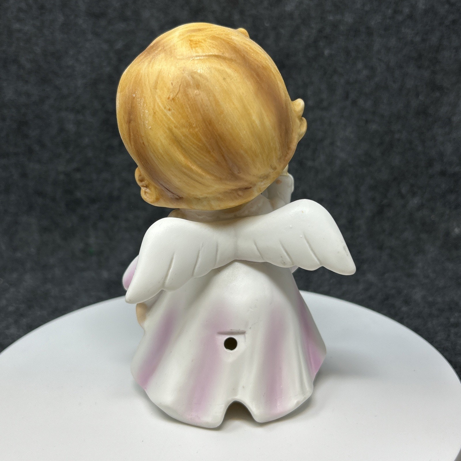 Vintage Ceramic Girl Angel Figurine Holding Candle 5.5″ Night Light Cover JAPAN