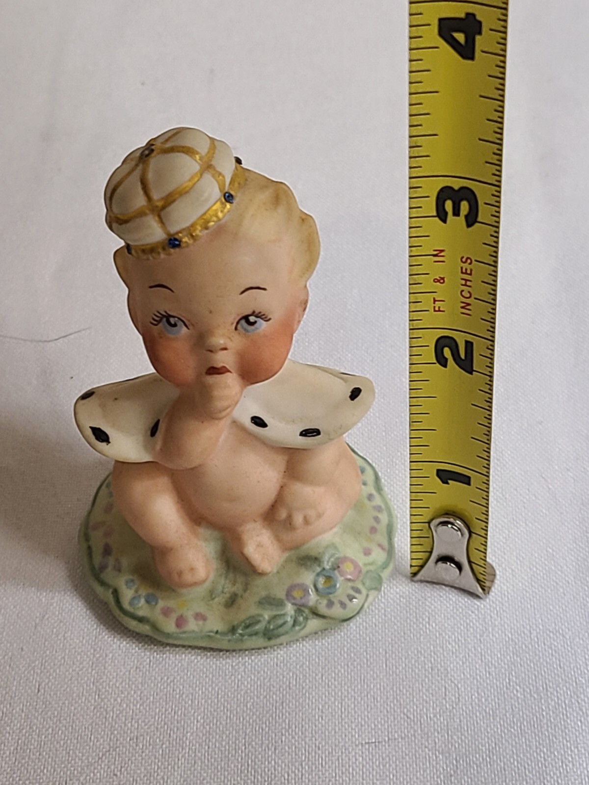 Samson Imports Baby King Bisque Porcelain Rhinestones In Crown 1950s Vintage