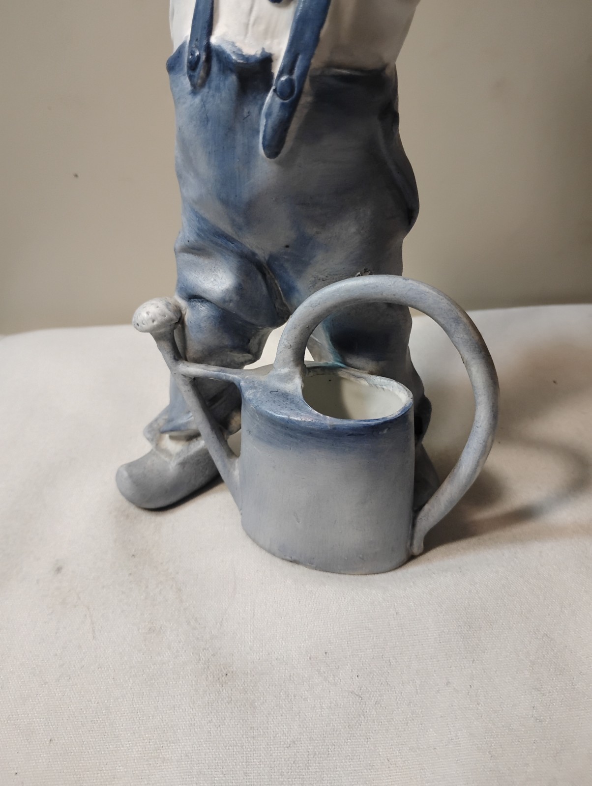 Antique Heubach Bisque Character Figurine Blue Boy w Watering Can Intaglio Eyes