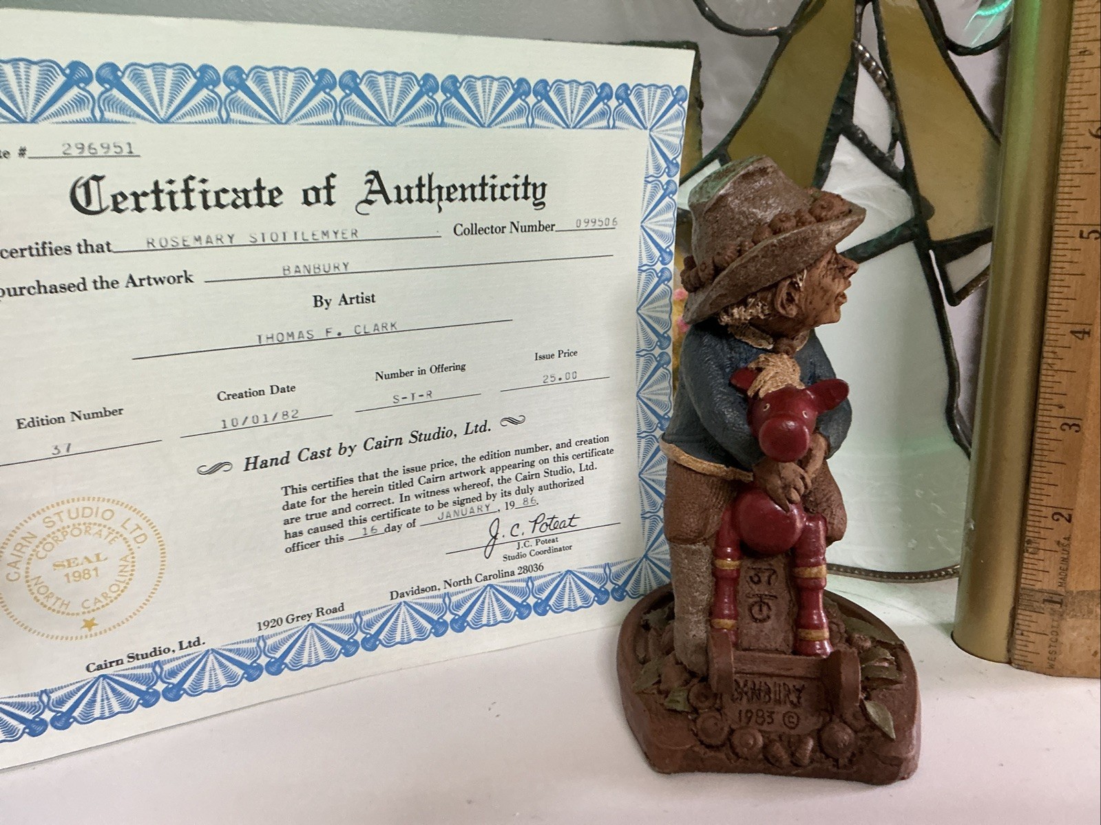 Tom Clark Gnome Banbury Rocking Horse #37 Cairn Studios 6″ Signed COA
