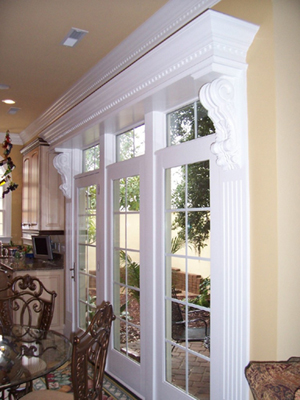 An elegant feature! These large pine corbels (item PN476) have been installed in a grand home in South Carolina, USA